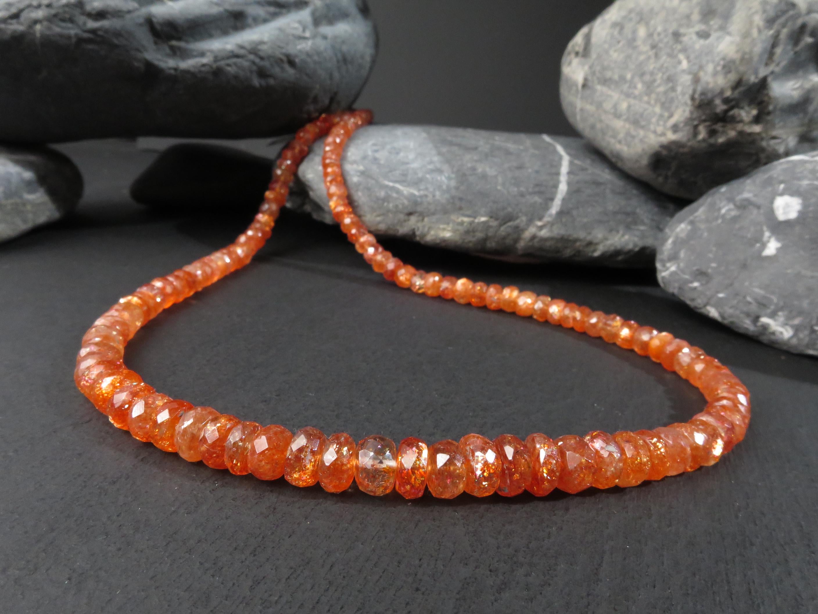 Sonnenstein Kette 114ct Sterling Silber Edelsteinkette