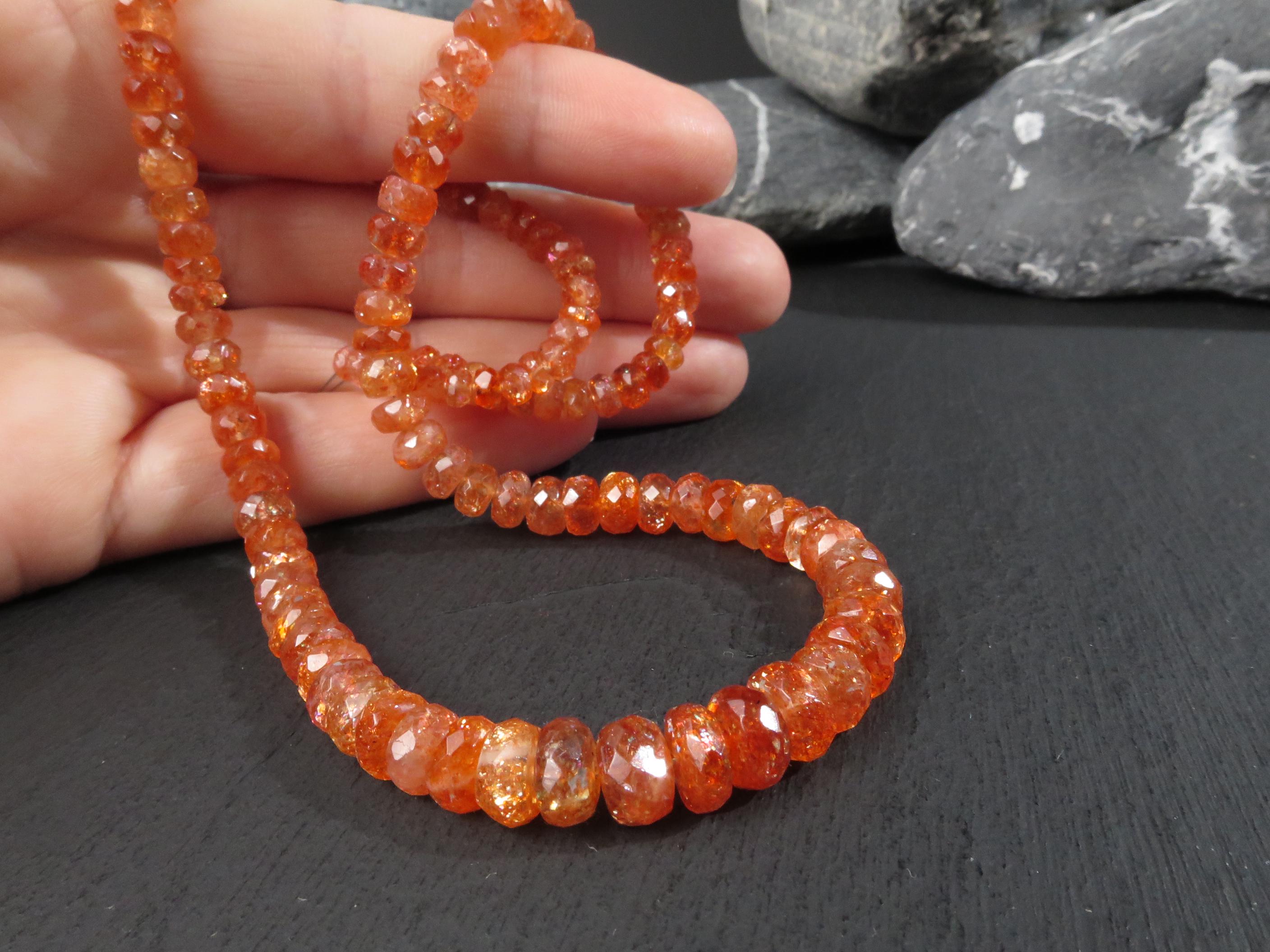 Sonnenstein Kette 114ct Sterling Silber Edelsteinkette