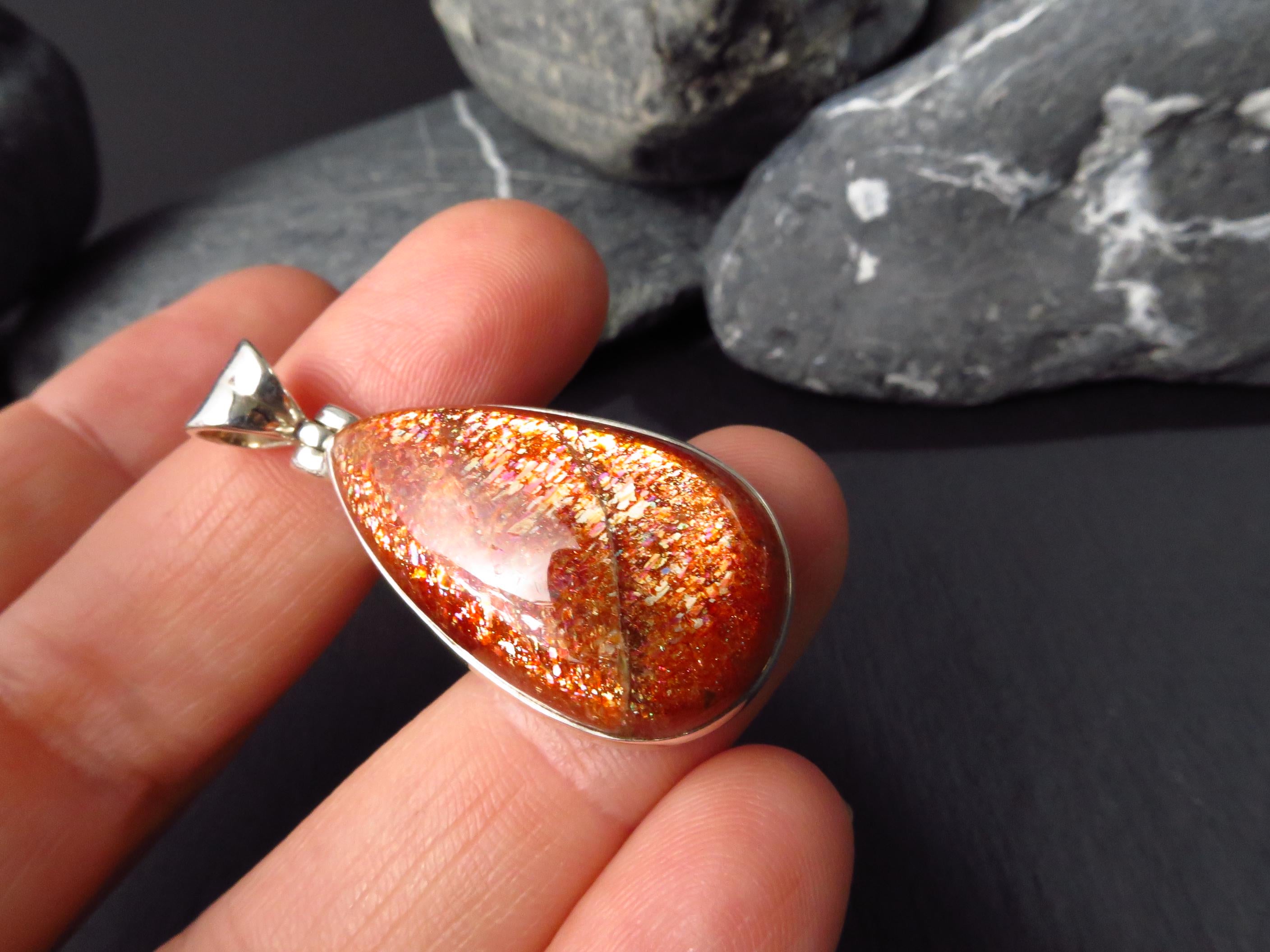 Sonnenstein Anhänger Tansania Silber Natur Sonderpreis