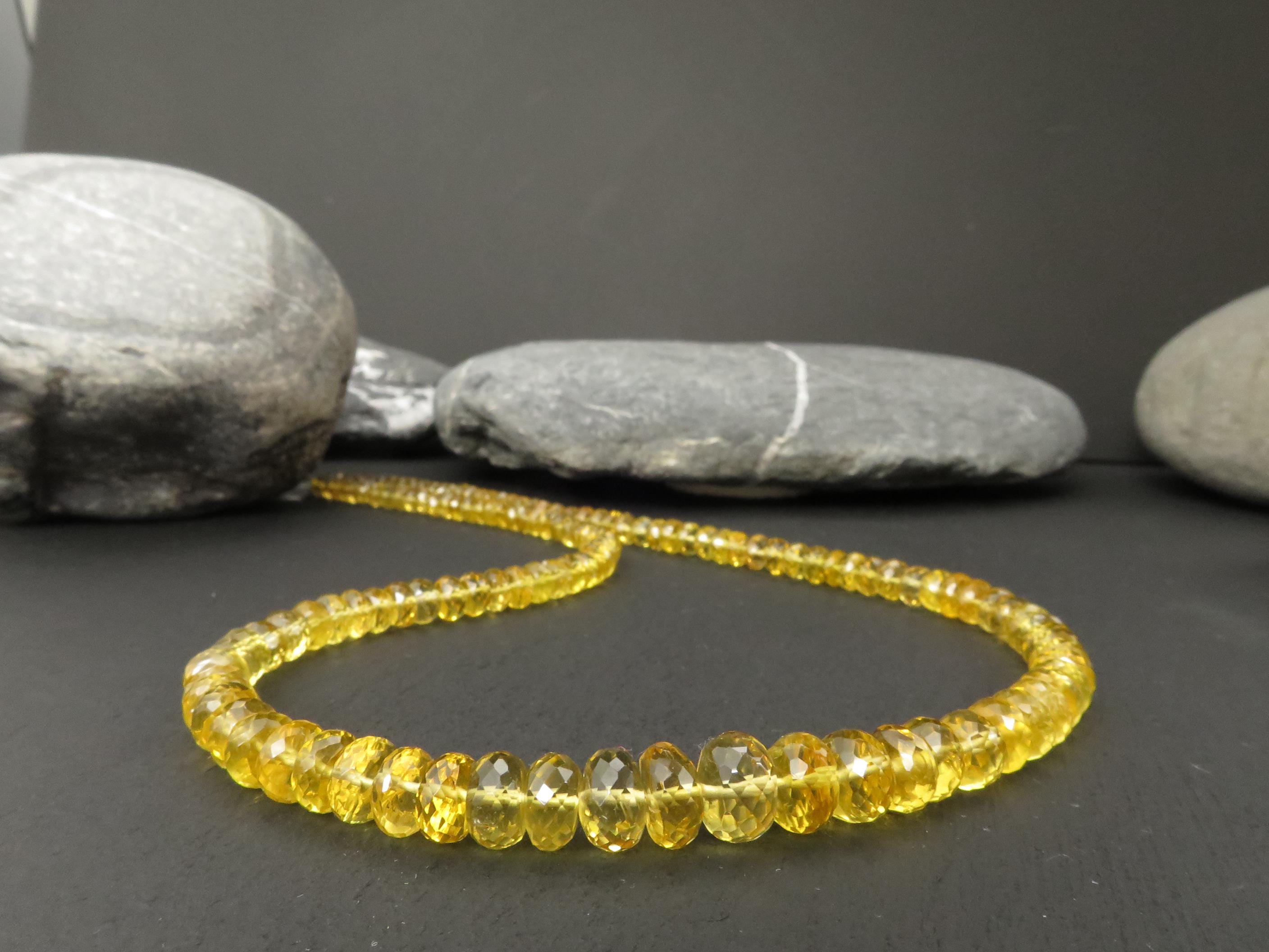 Heliodor Kette Gold Beryll 114ct Beryll Edelsteinkette