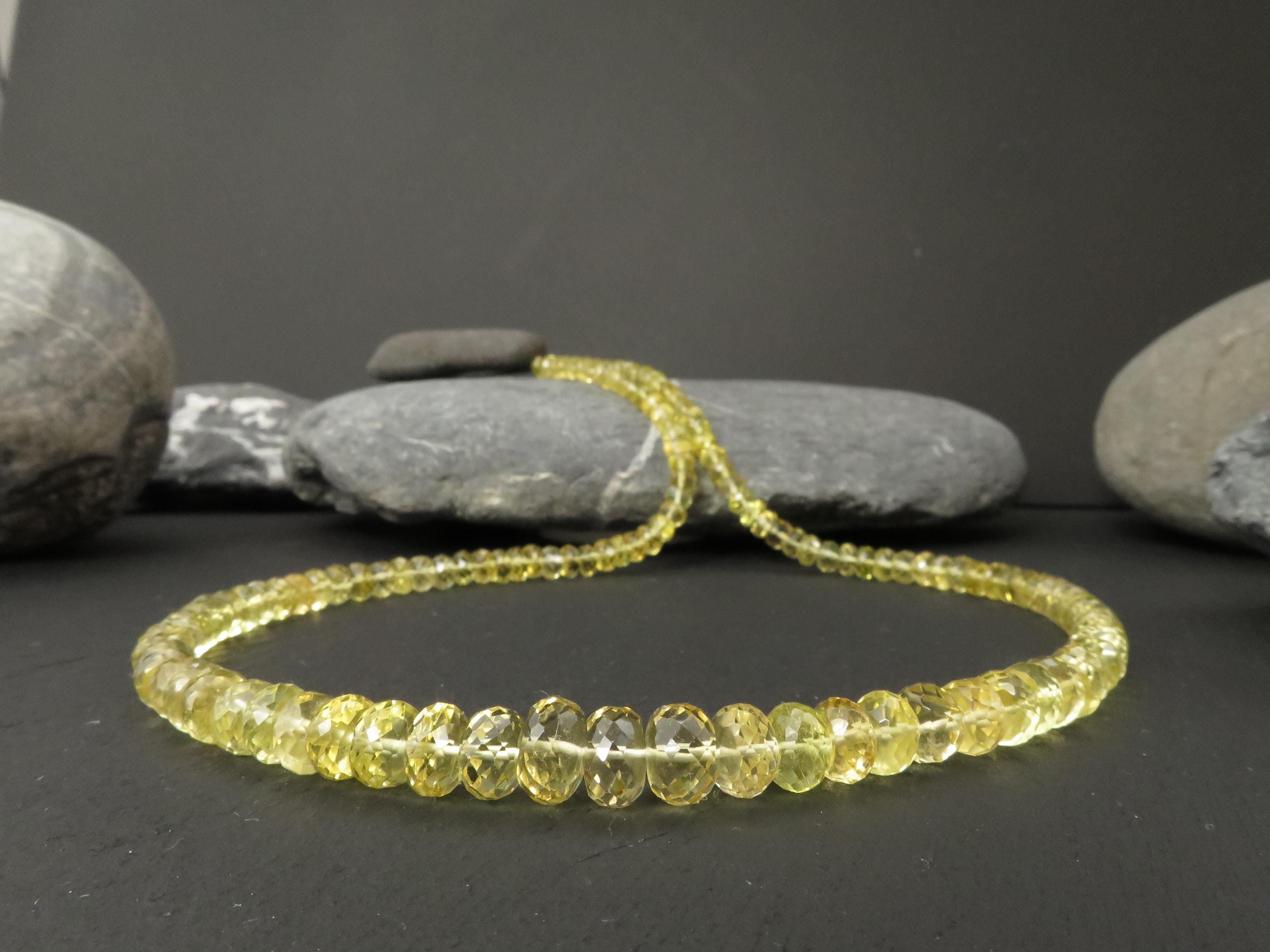 Heliodor Kette Goldberyll 108ct gelb Edelsteinkette