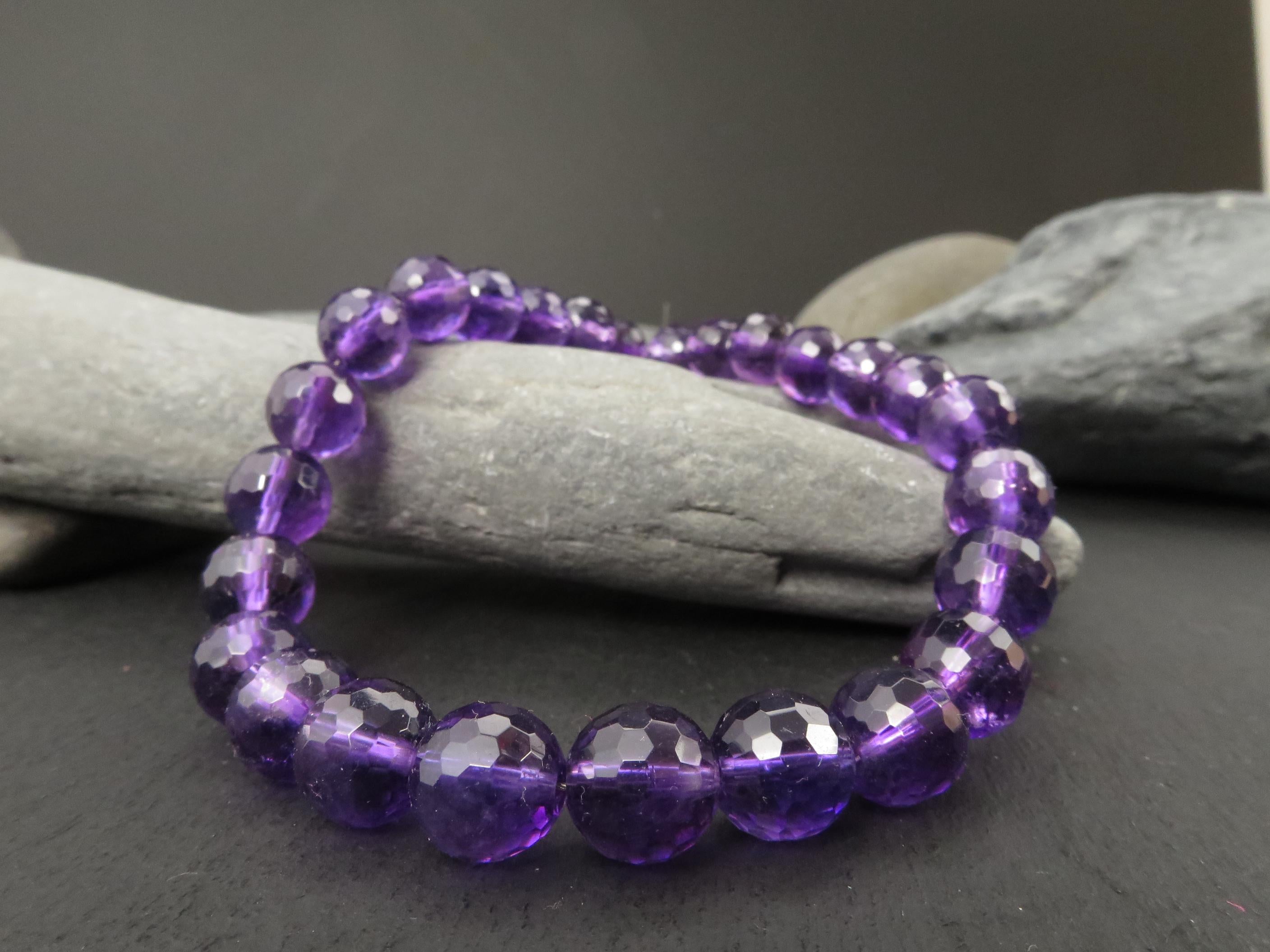 Amethyst lila Edelstein Armband Sterling Silber