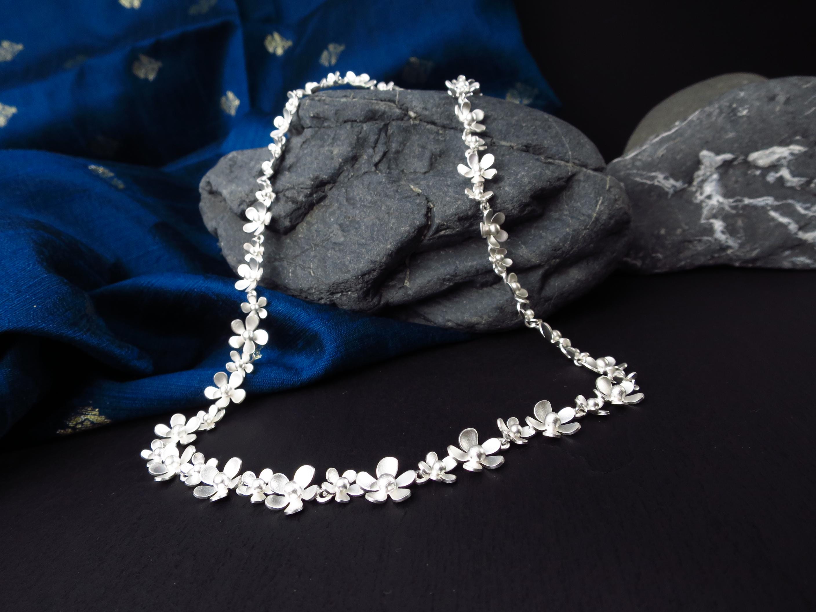 Sterling Silber Kette 44cm solid Bümchen Statement