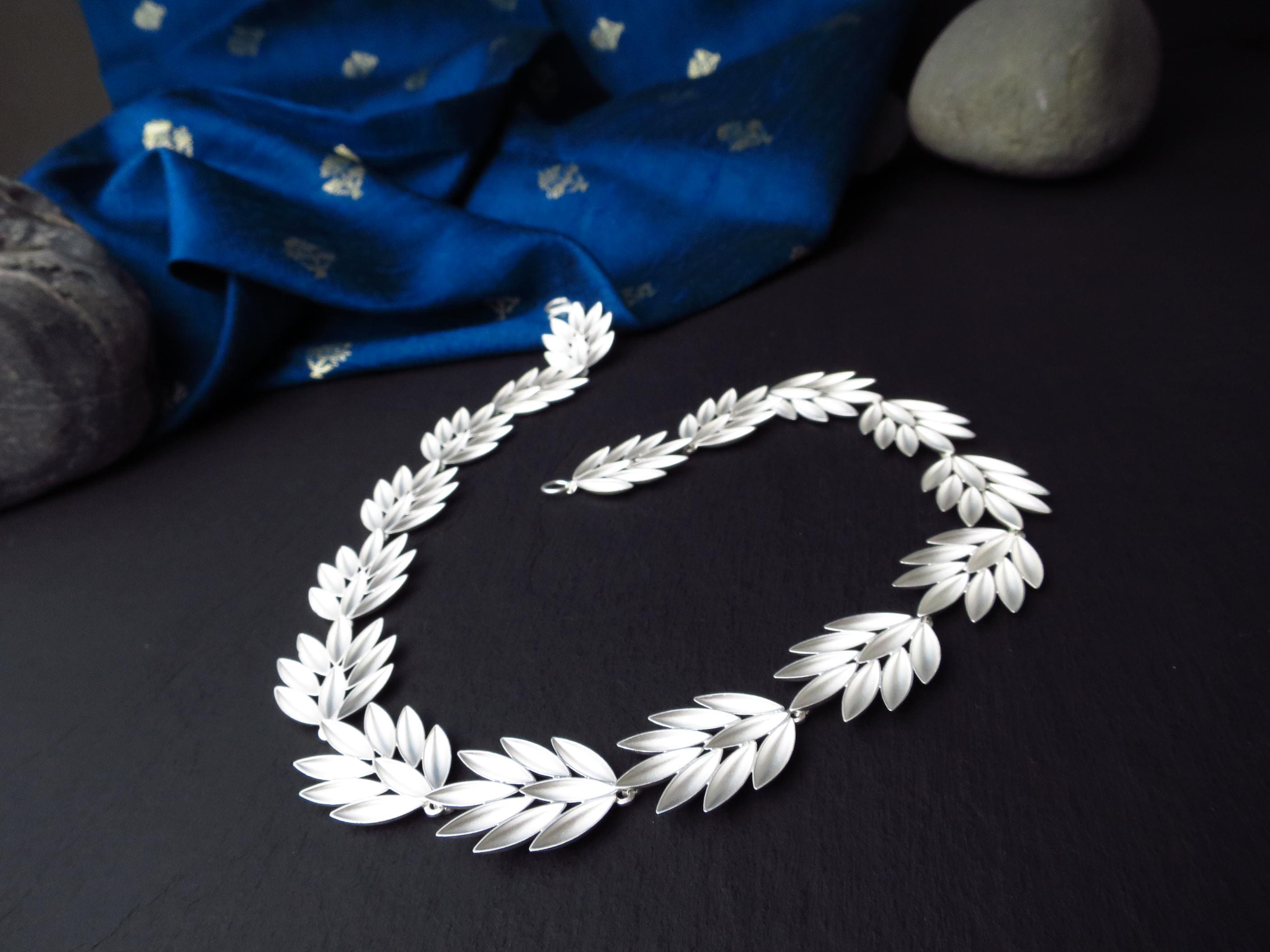 Sterling Silber Blumen Kette 43cm solid Natur Statement