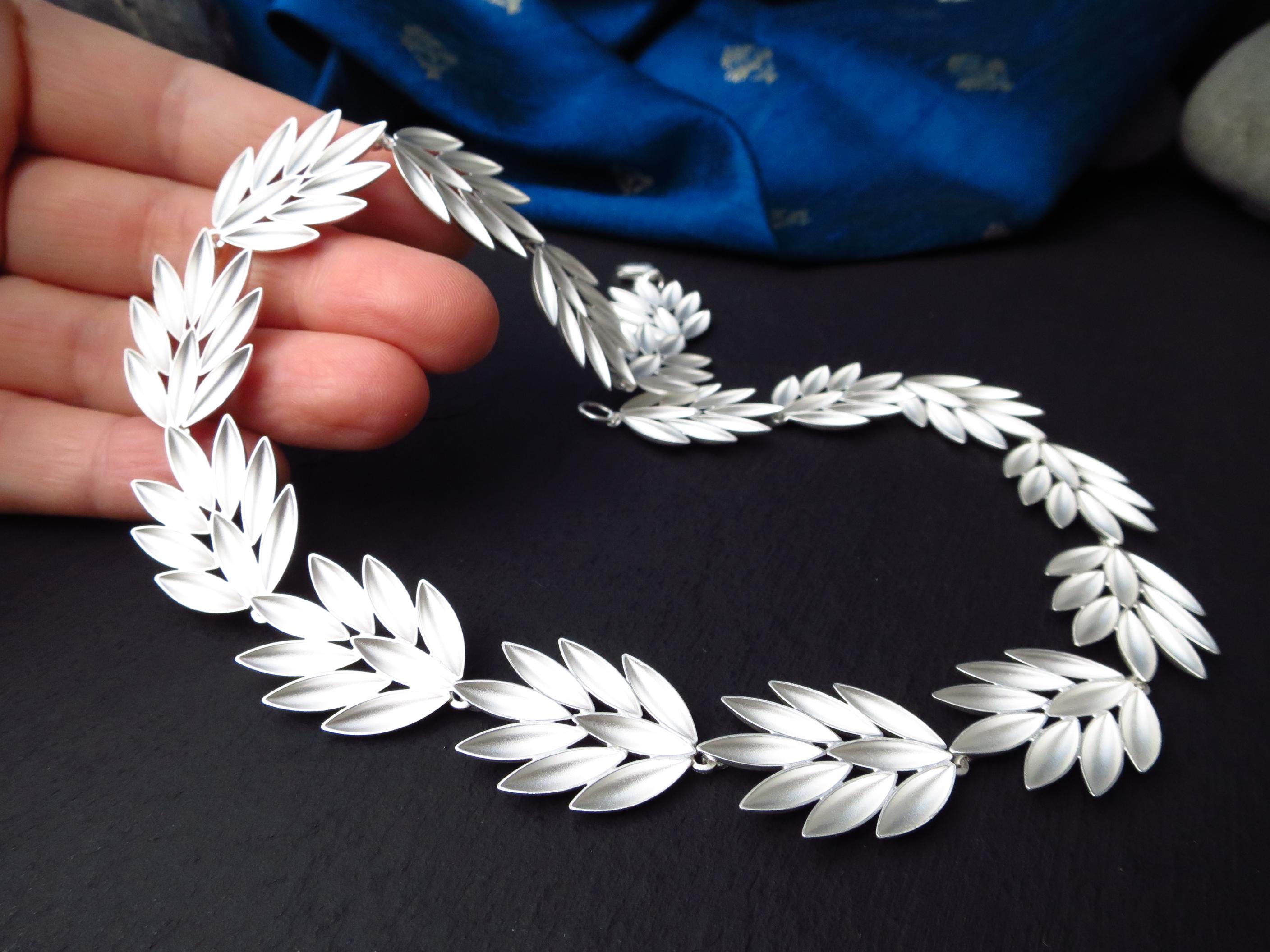 Sterling Silber Blumen Kette 43cm solid Natur Statement