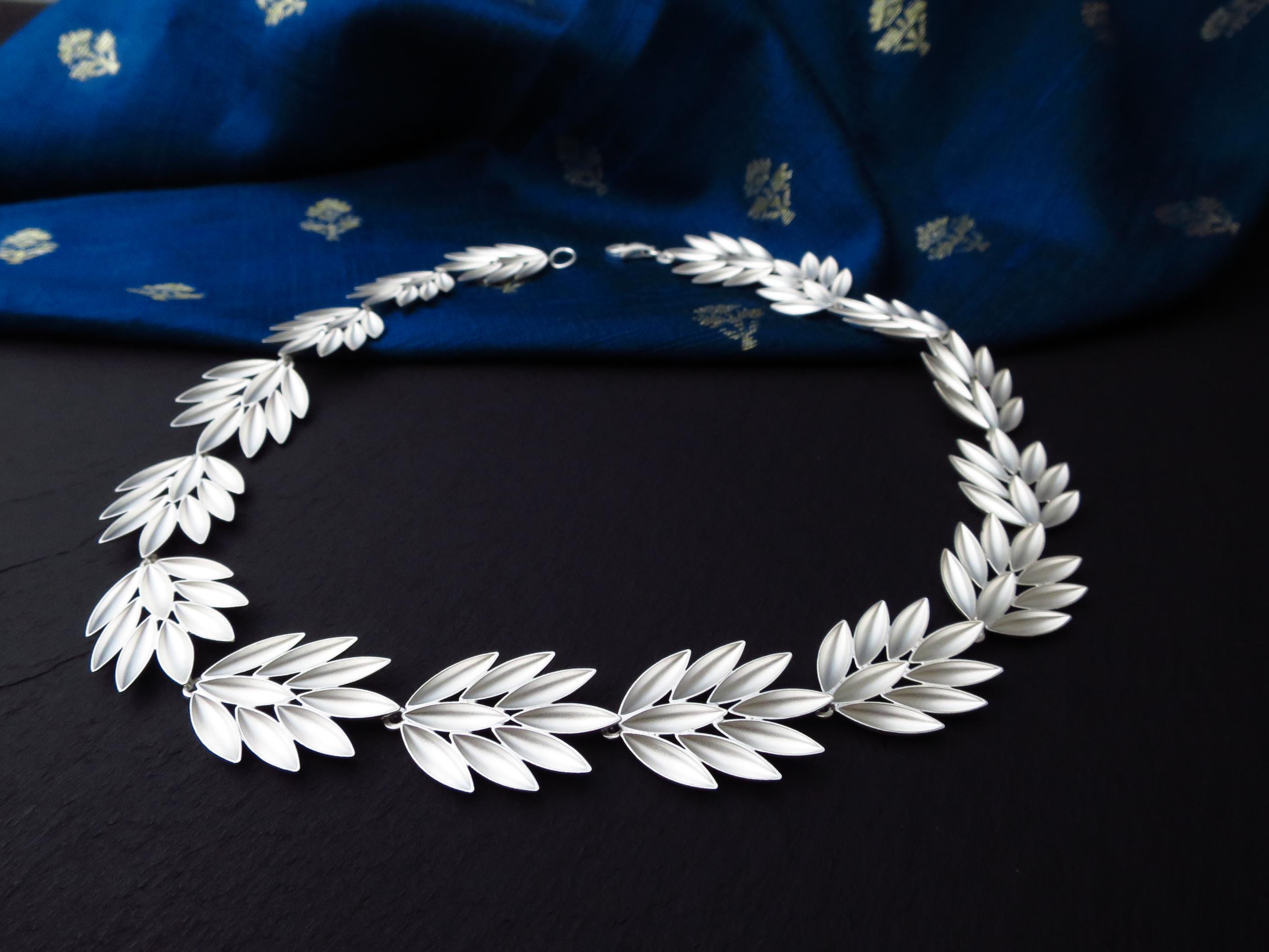 Sterling Silber Blumen Kette 43cm solid Natur Statement