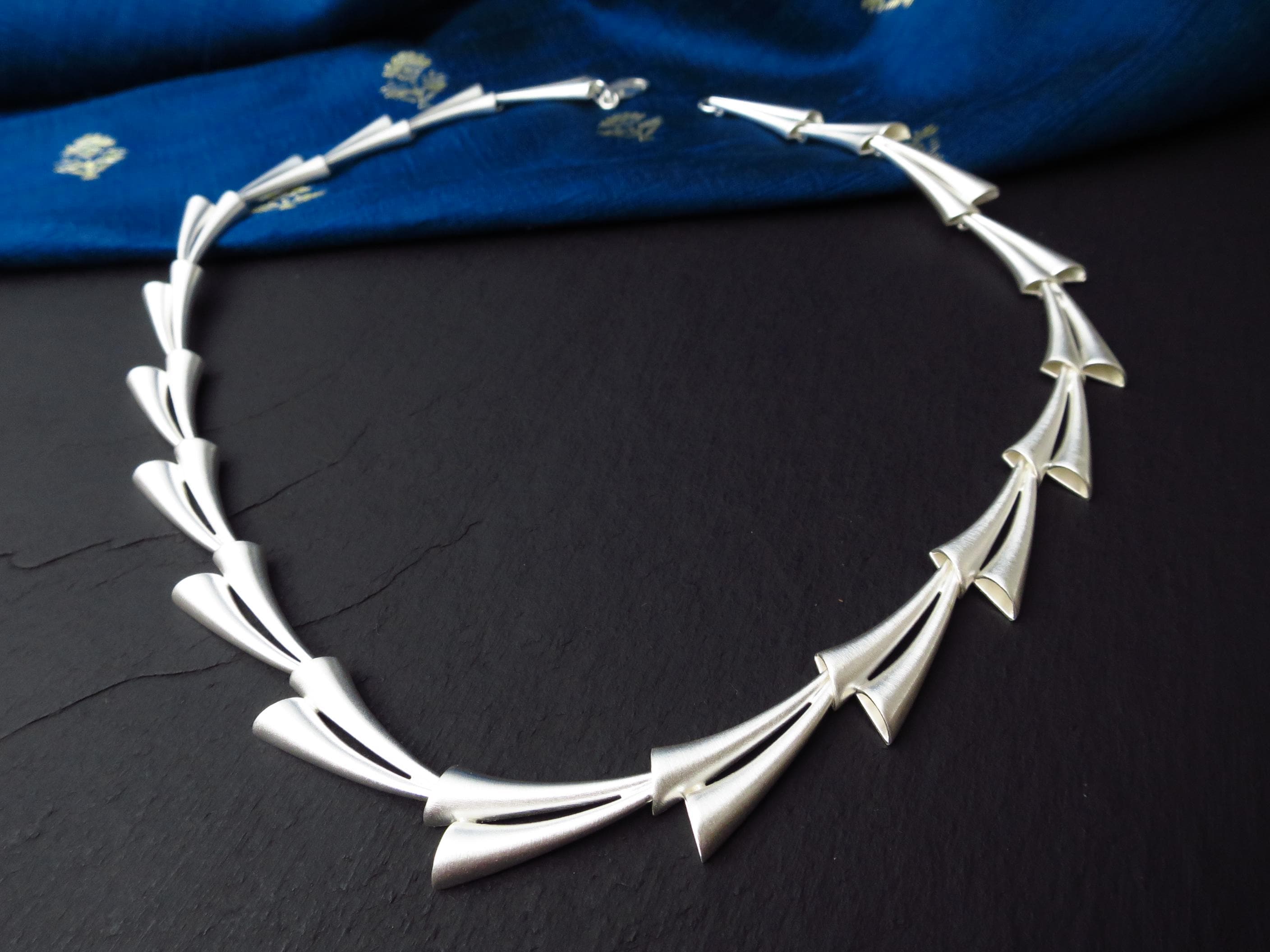 Sterling Silber Kette 43,5cm solid Künstler Kette
