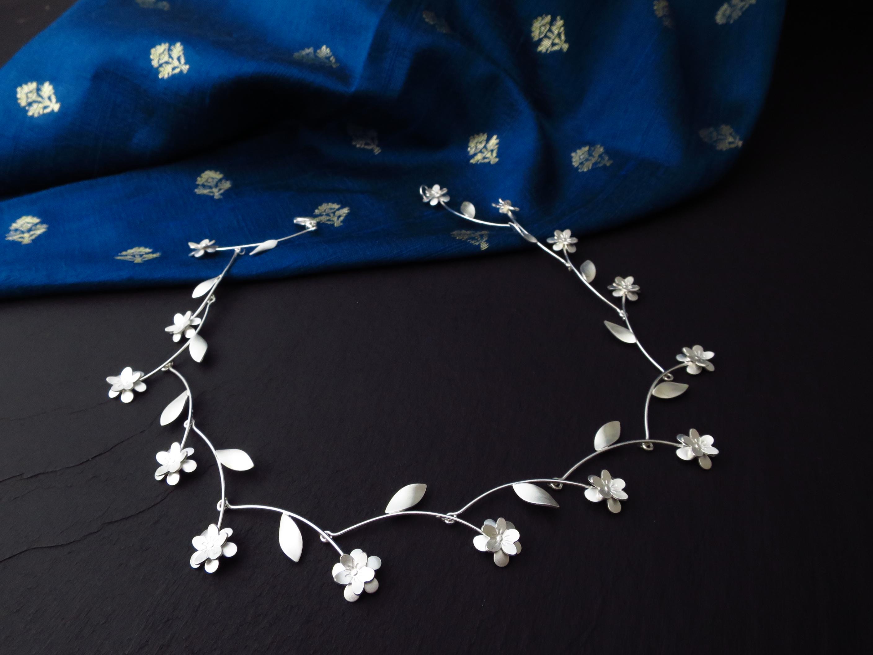 Sterling Silber Kette 43cm solid Gänseblümchen Kette