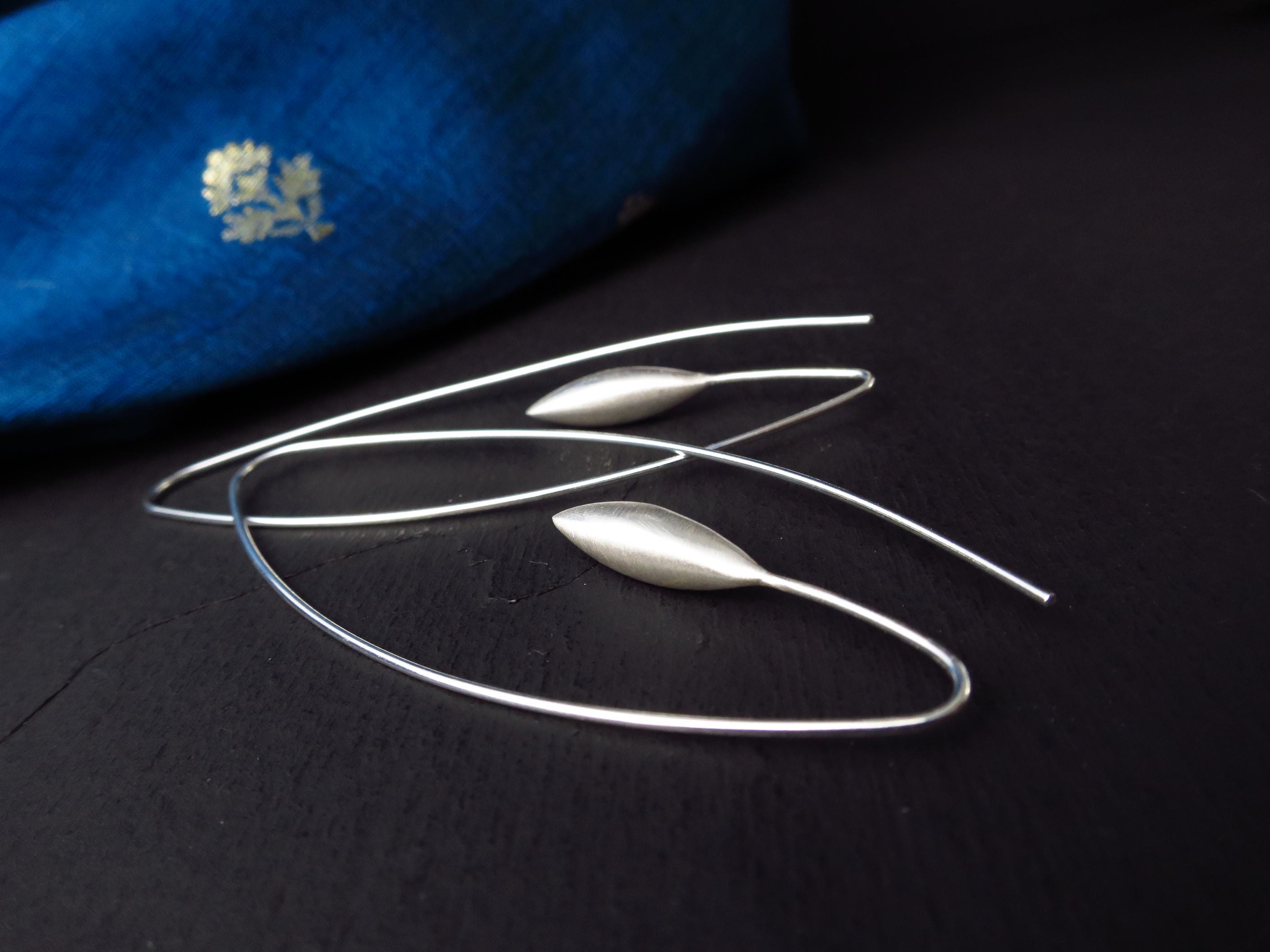 Sterling Silber Ohrringe solid Avantgarde sehr lang