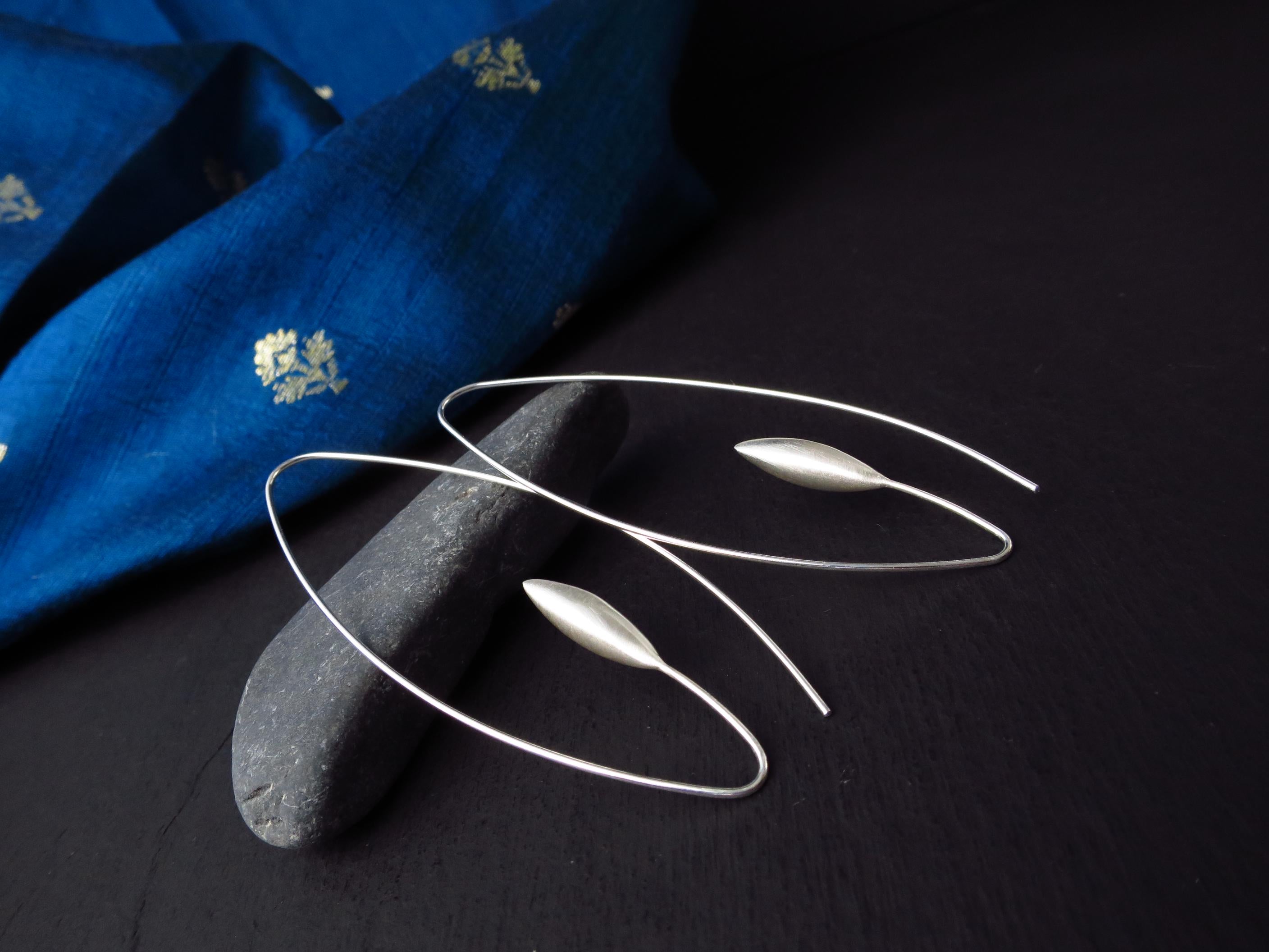 Sterling Silber Ohrringe solid Avantgarde sehr lang