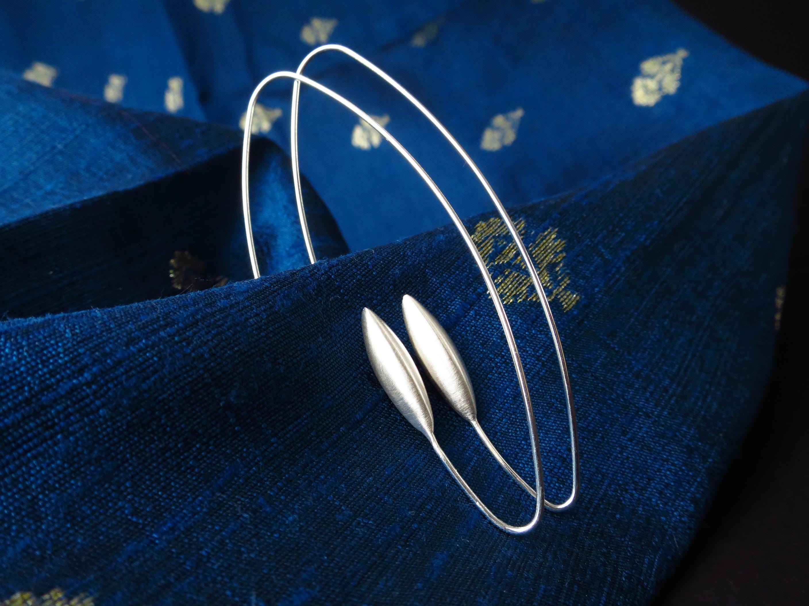 Sterling Silber Ohrringe solid Avantgarde sehr lang