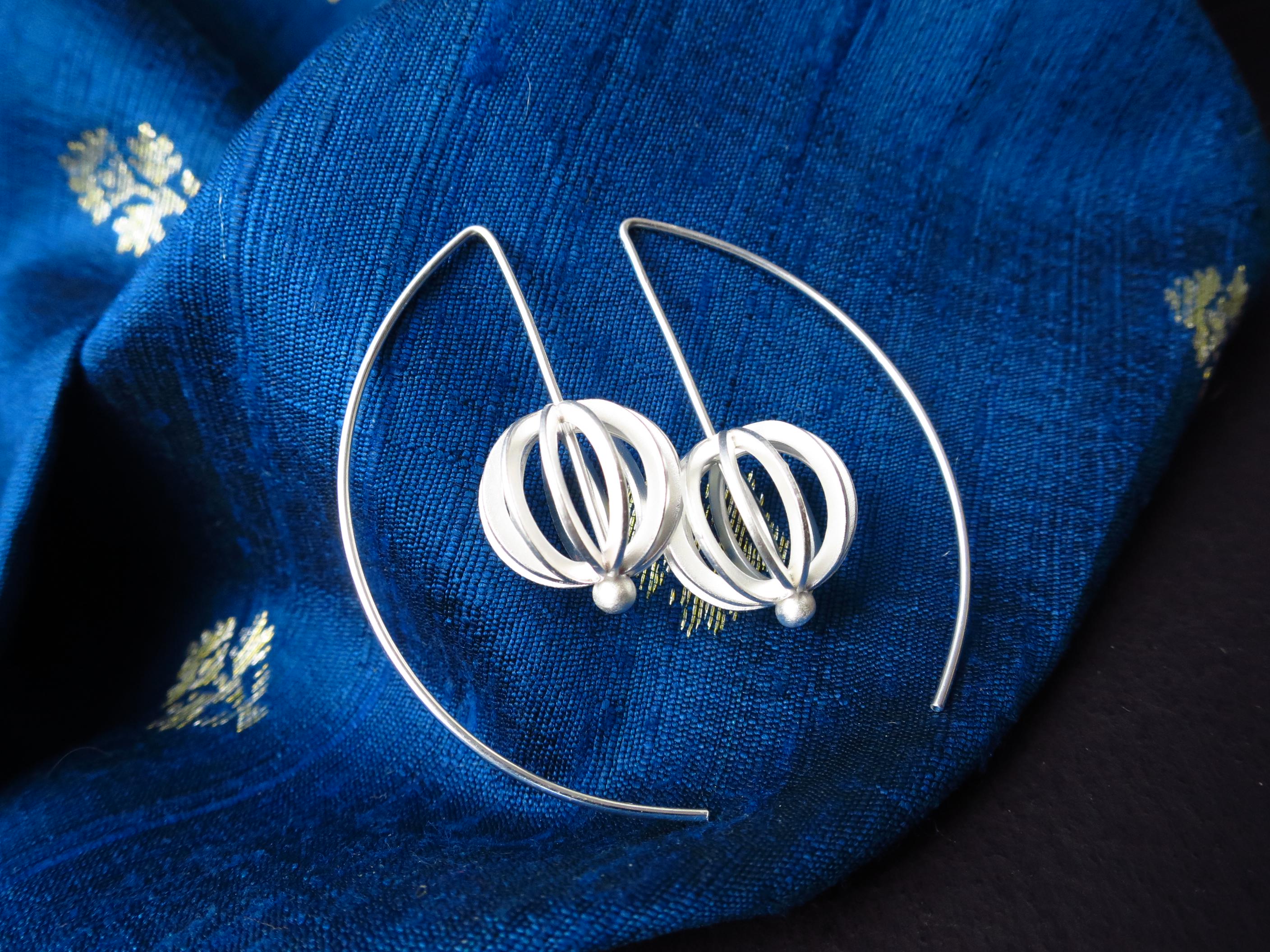 Sterling Silber Ohrringe solid Kreisel Statement