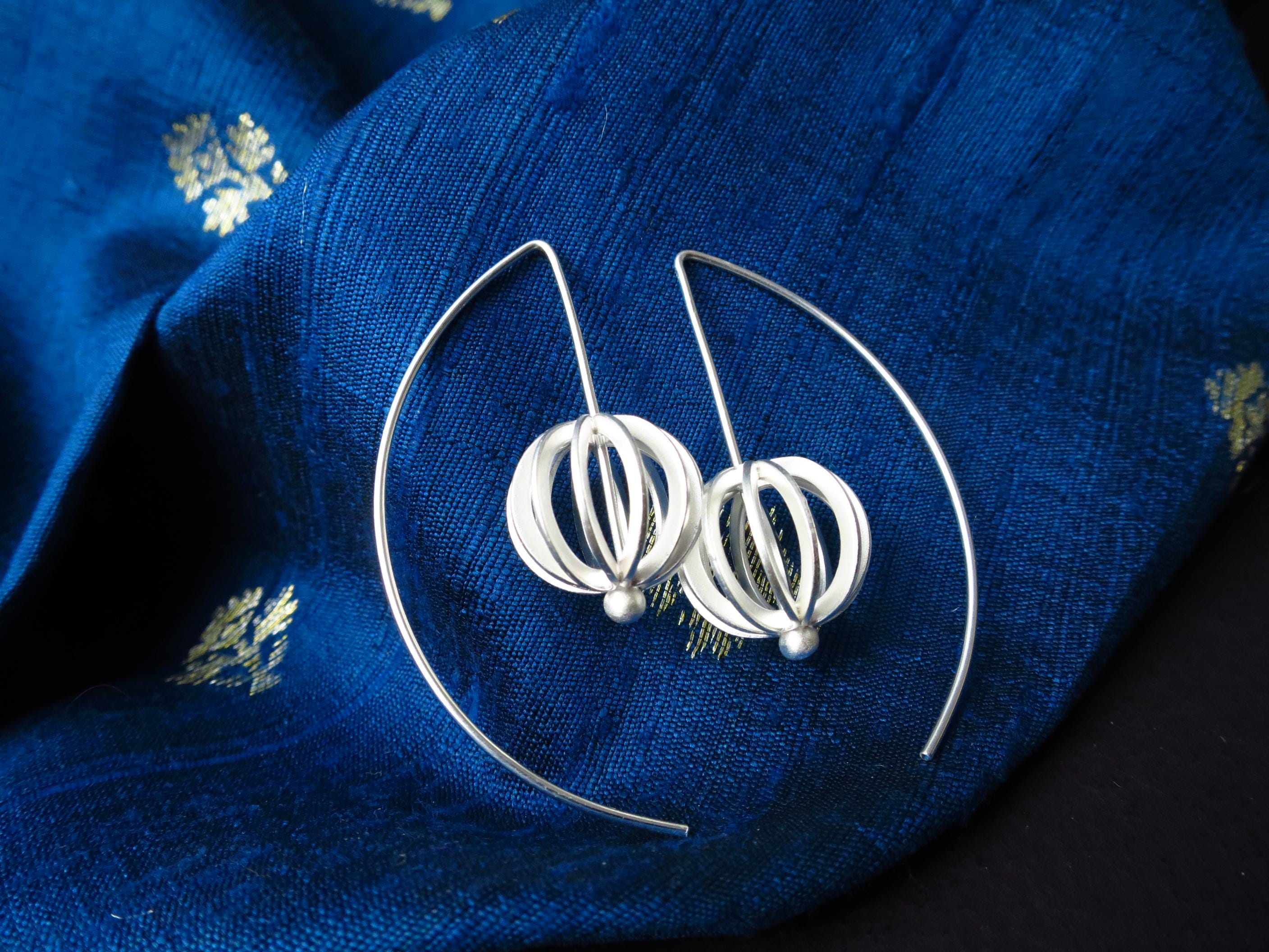 Sterling Silber Ohrringe solid Kreisel Statement