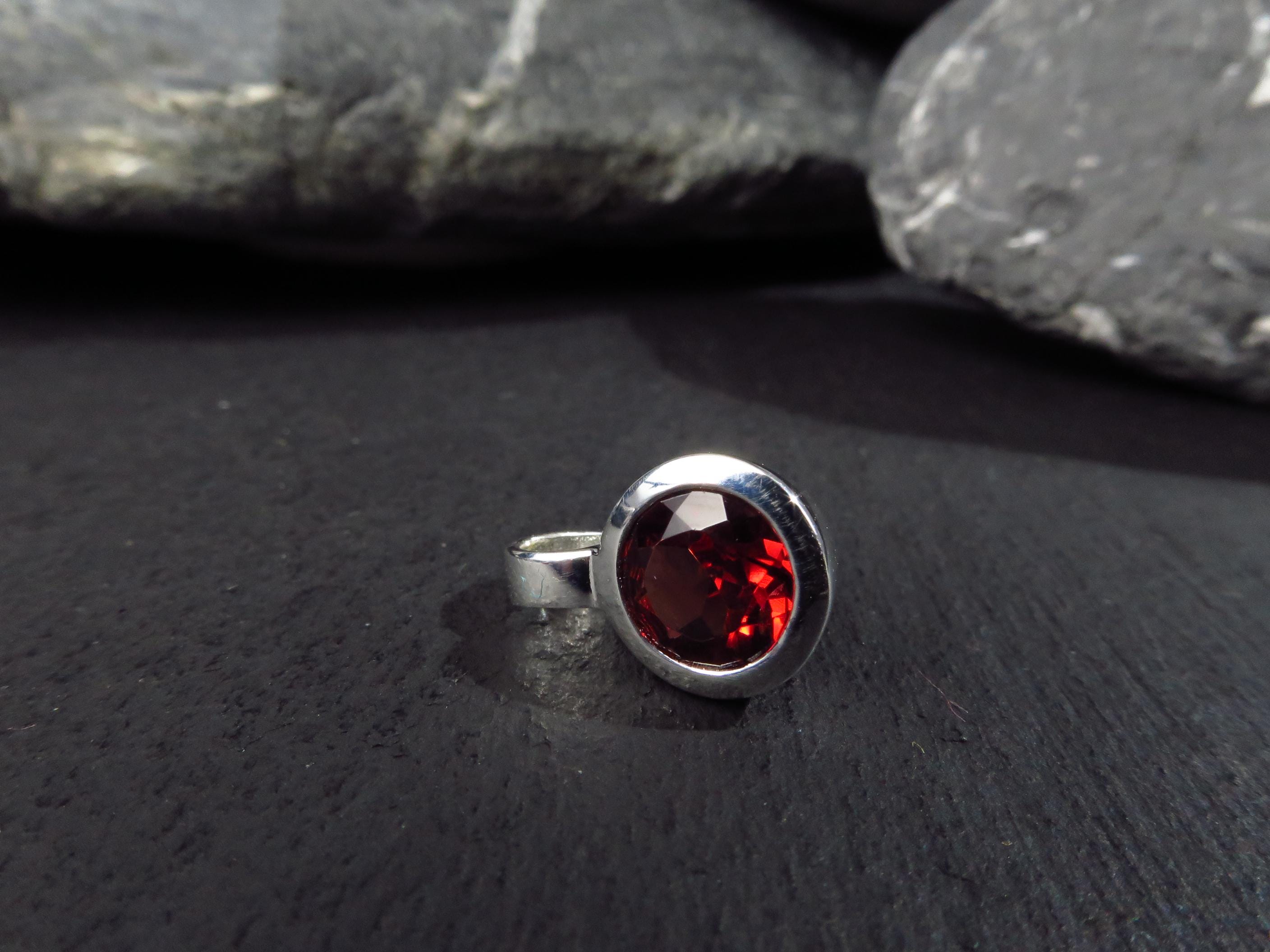 Granat Kettenanhänger Silber Geburtsstein Januar