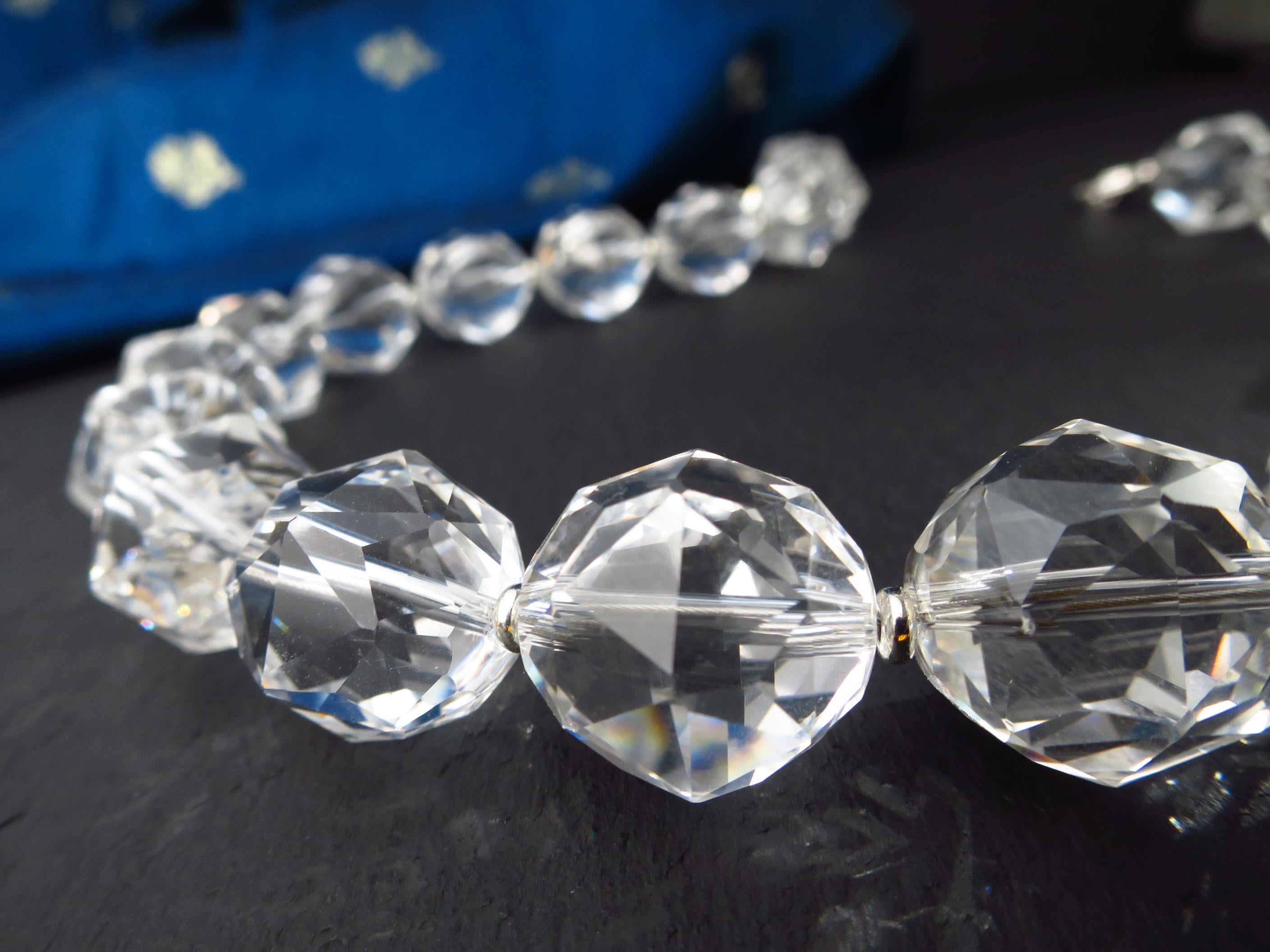 Bergkristall Edelsteinkette Silber 45,5cm Starcut