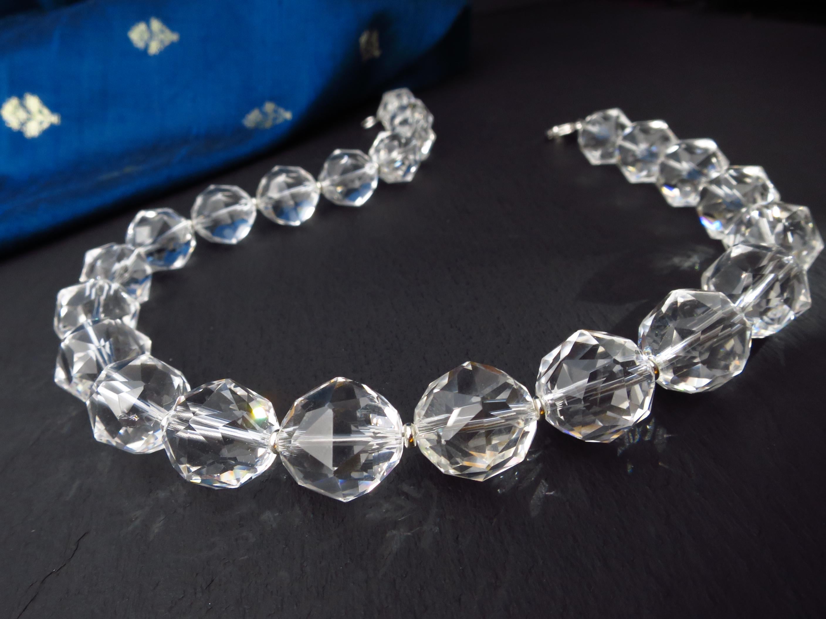 Bergkristall Edelsteinkette Silber 45,5cm Starcut