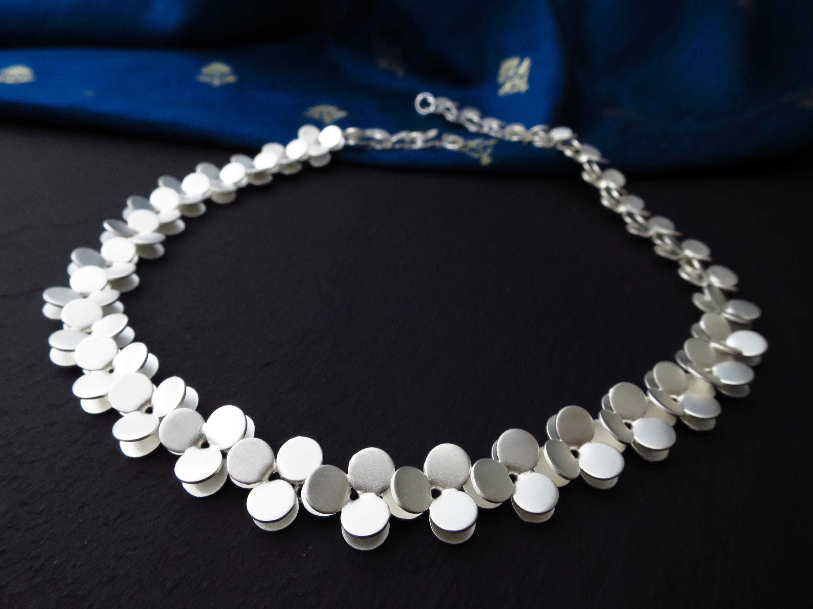 Sterling Silber Kette 43cm solid Blümchenkette