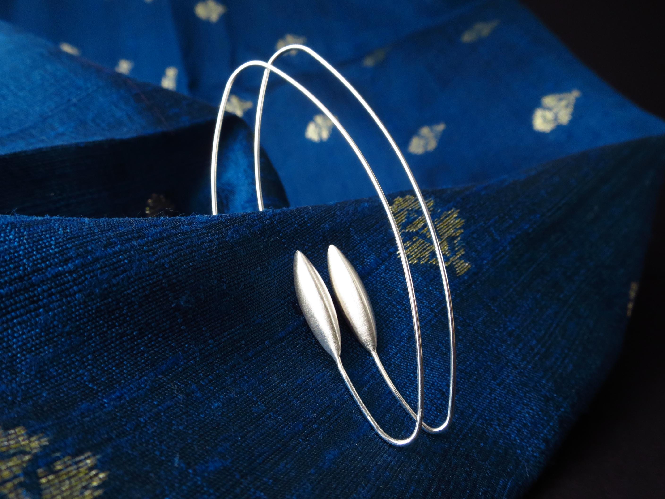 Sterling Silber Ohrringe solid Avantgarde sehr lang