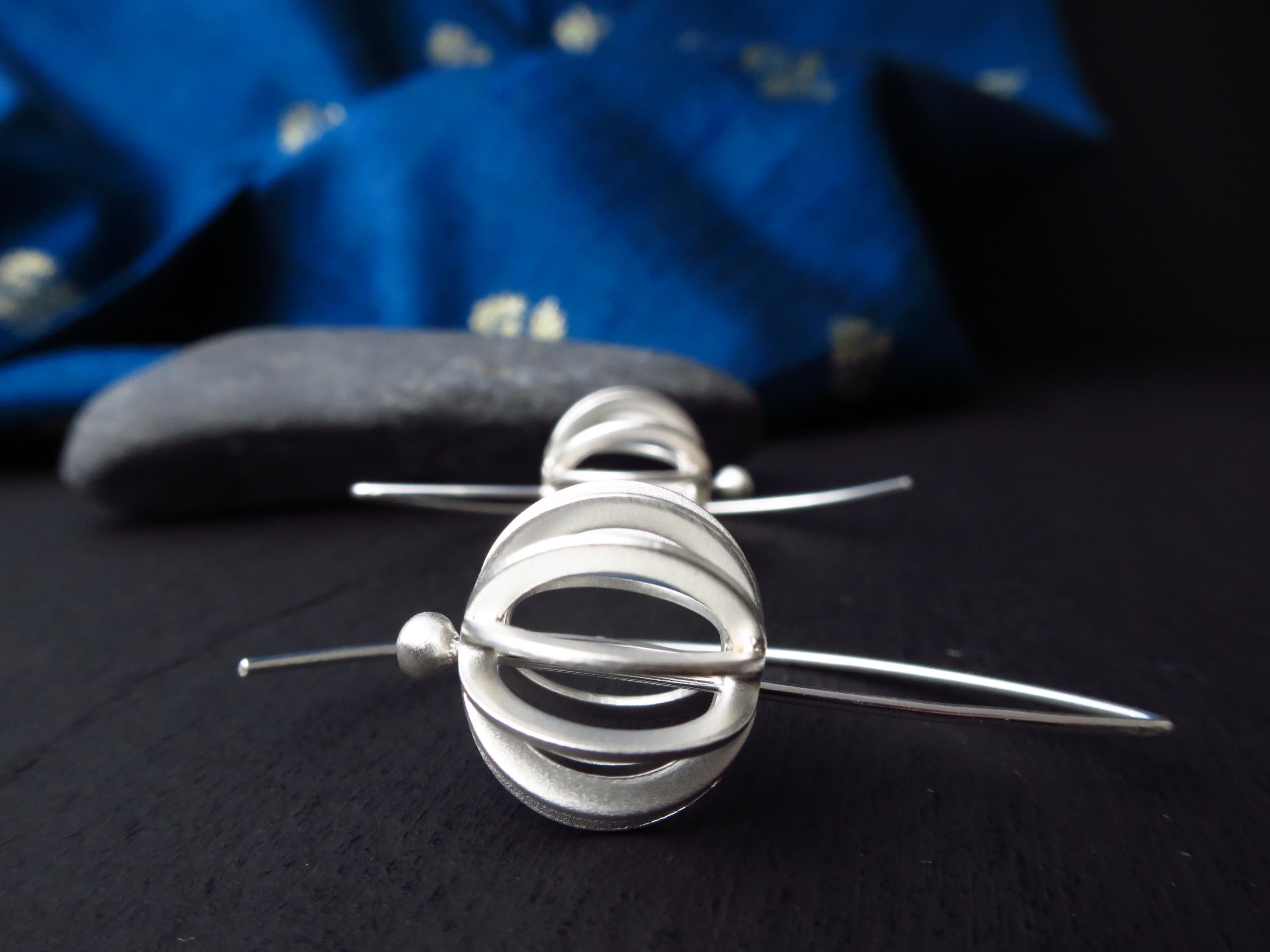 Sterling Silber Ohrringe solid Kreisel Statement