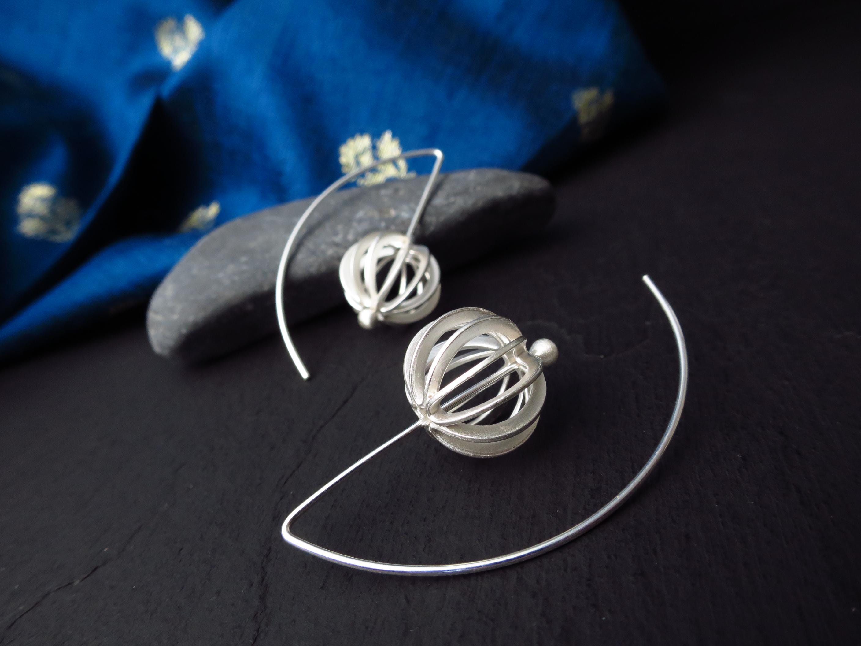 Sterling Silber Ohrringe solid Kreisel Statement