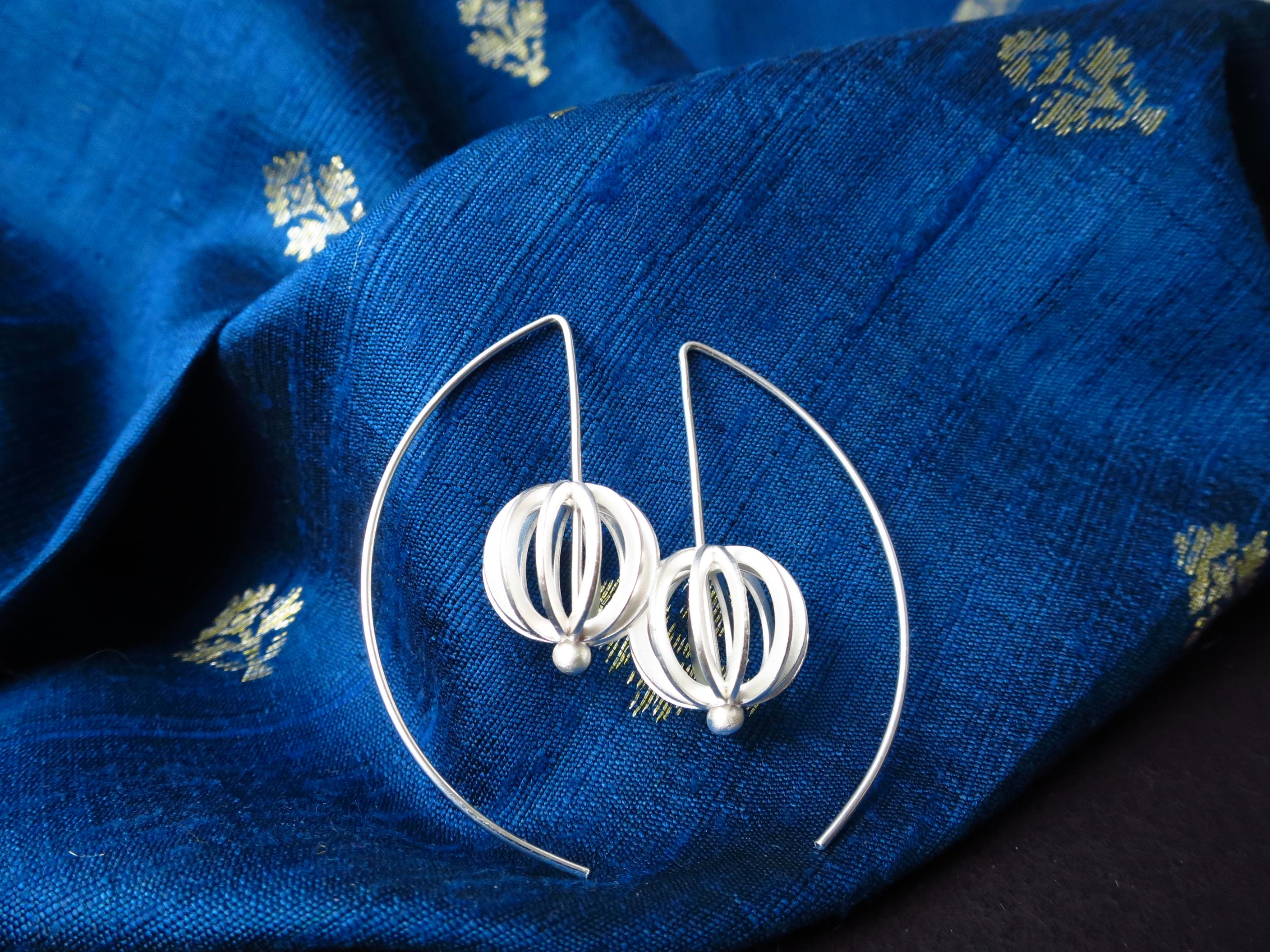 Sterling Silber Ohrringe solid Kreisel Statement