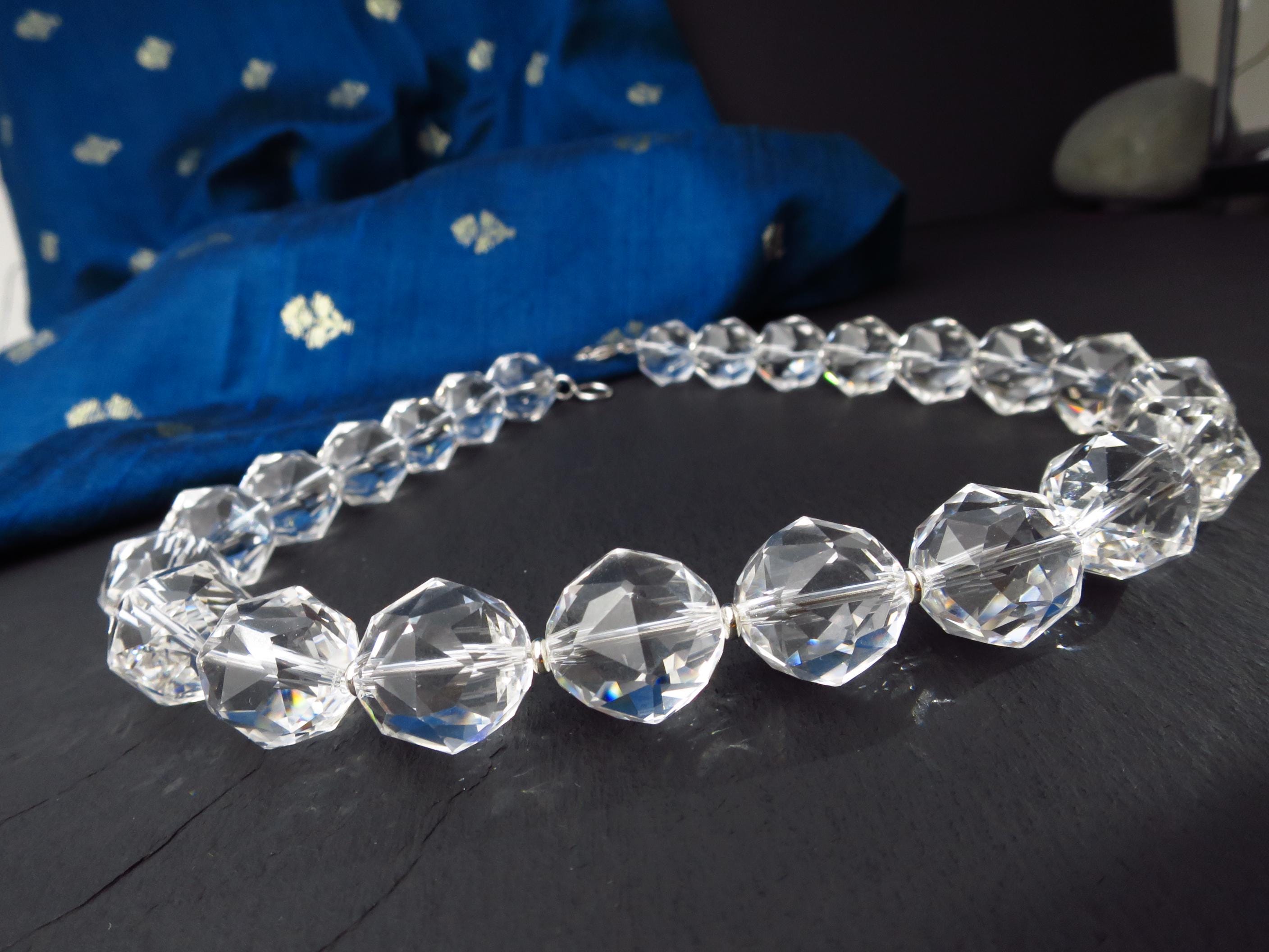 Bergkristall Edelsteinkette Silber 45,5cm Starcut