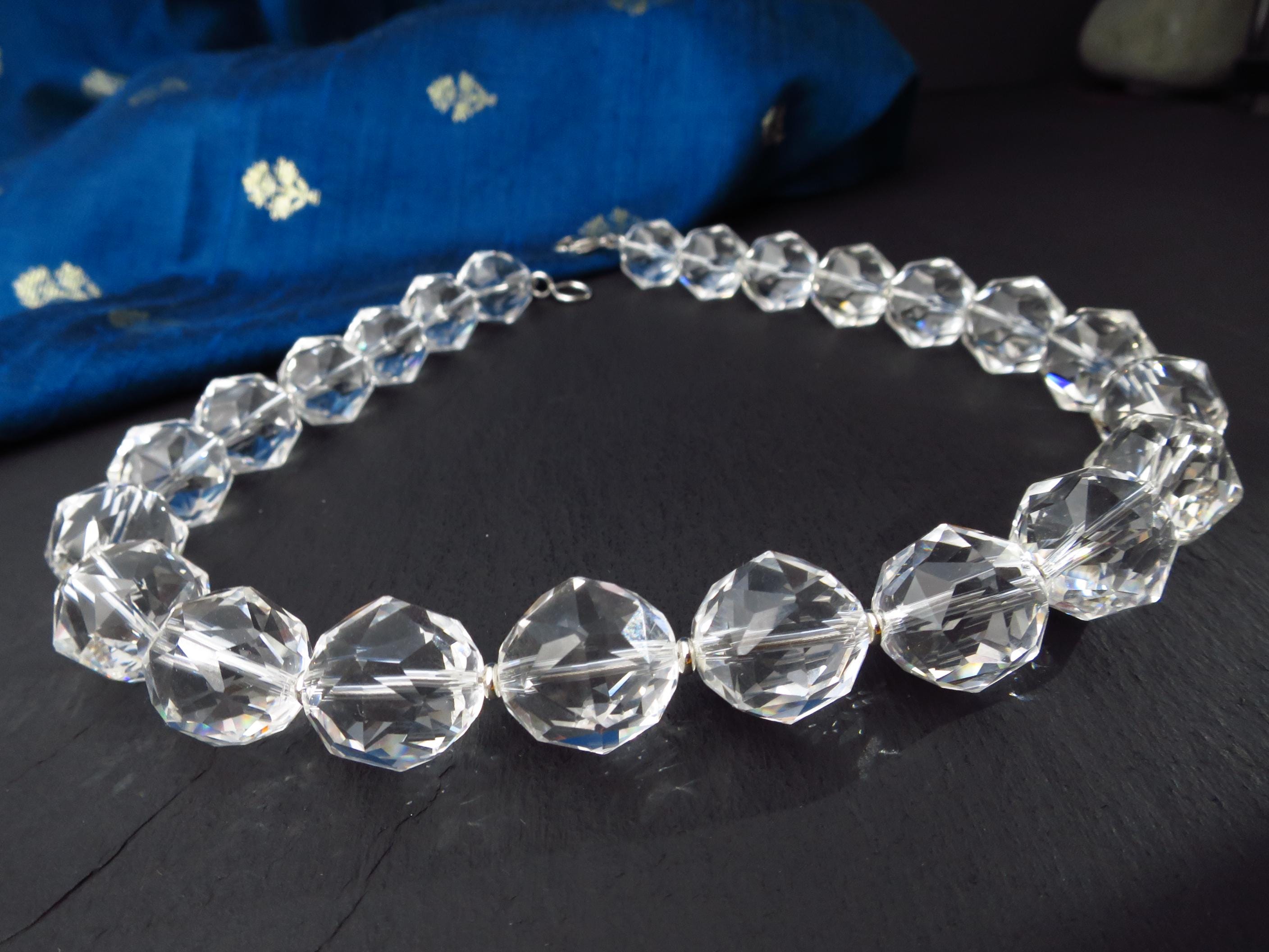 Bergkristall Edelsteinkette Silber 45,5cm Starcut