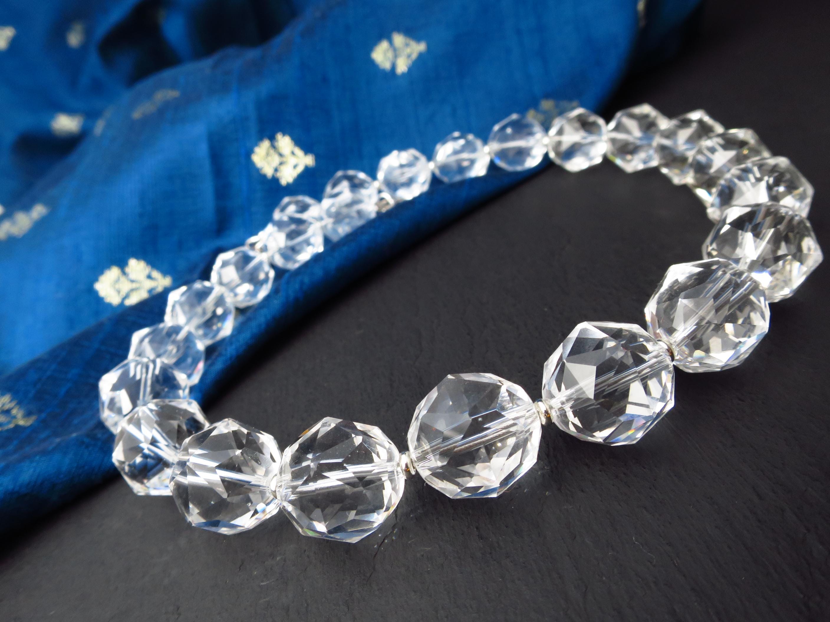 Bergkristall Edelsteinkette Silber 45,5cm Starcut