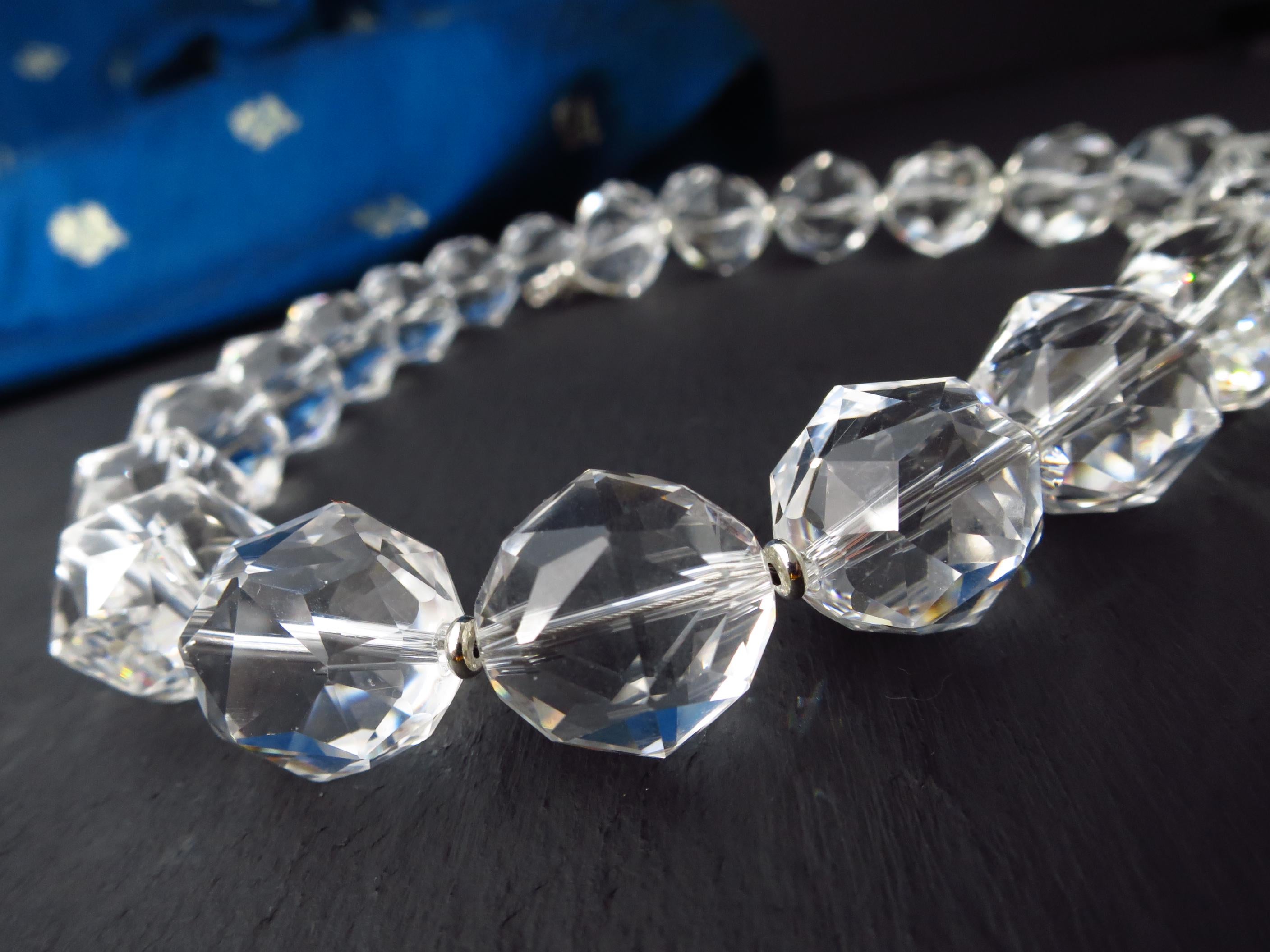 Bergkristall Edelsteinkette Silber 45,5cm Starcut