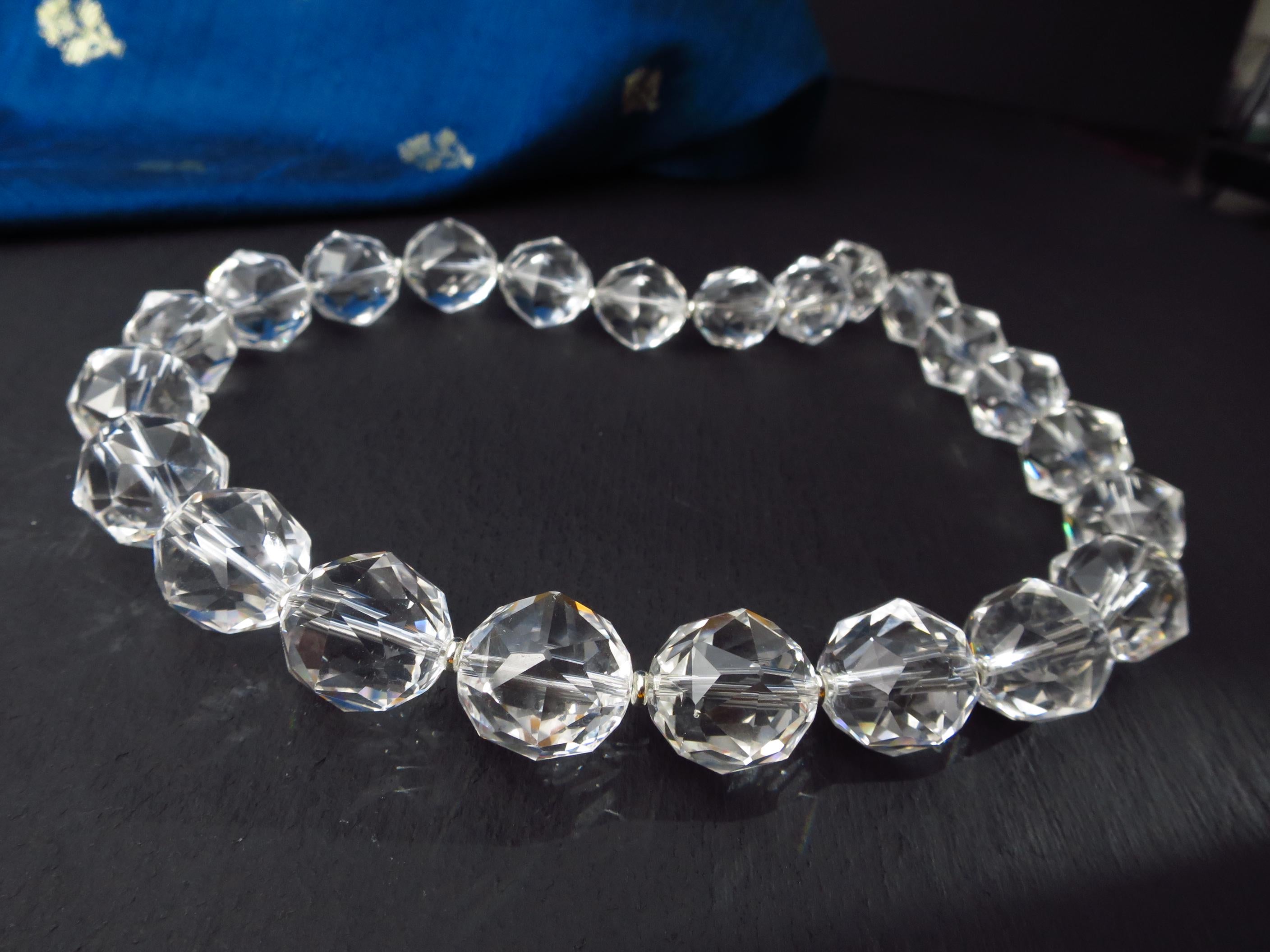 Bergkristall Edelsteinkette Silber 45,5cm Starcut