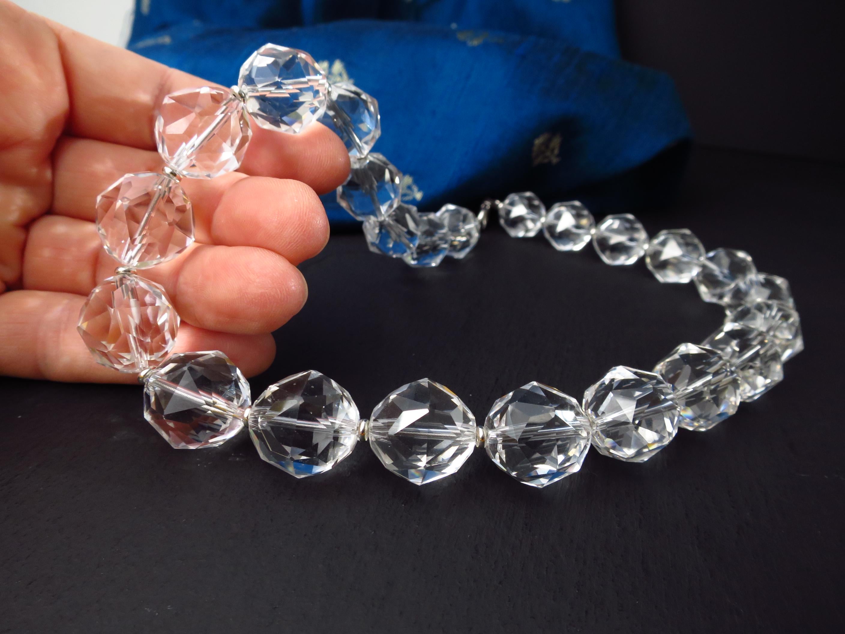 Bergkristall Edelsteinkette Silber 45,5cm Starcut