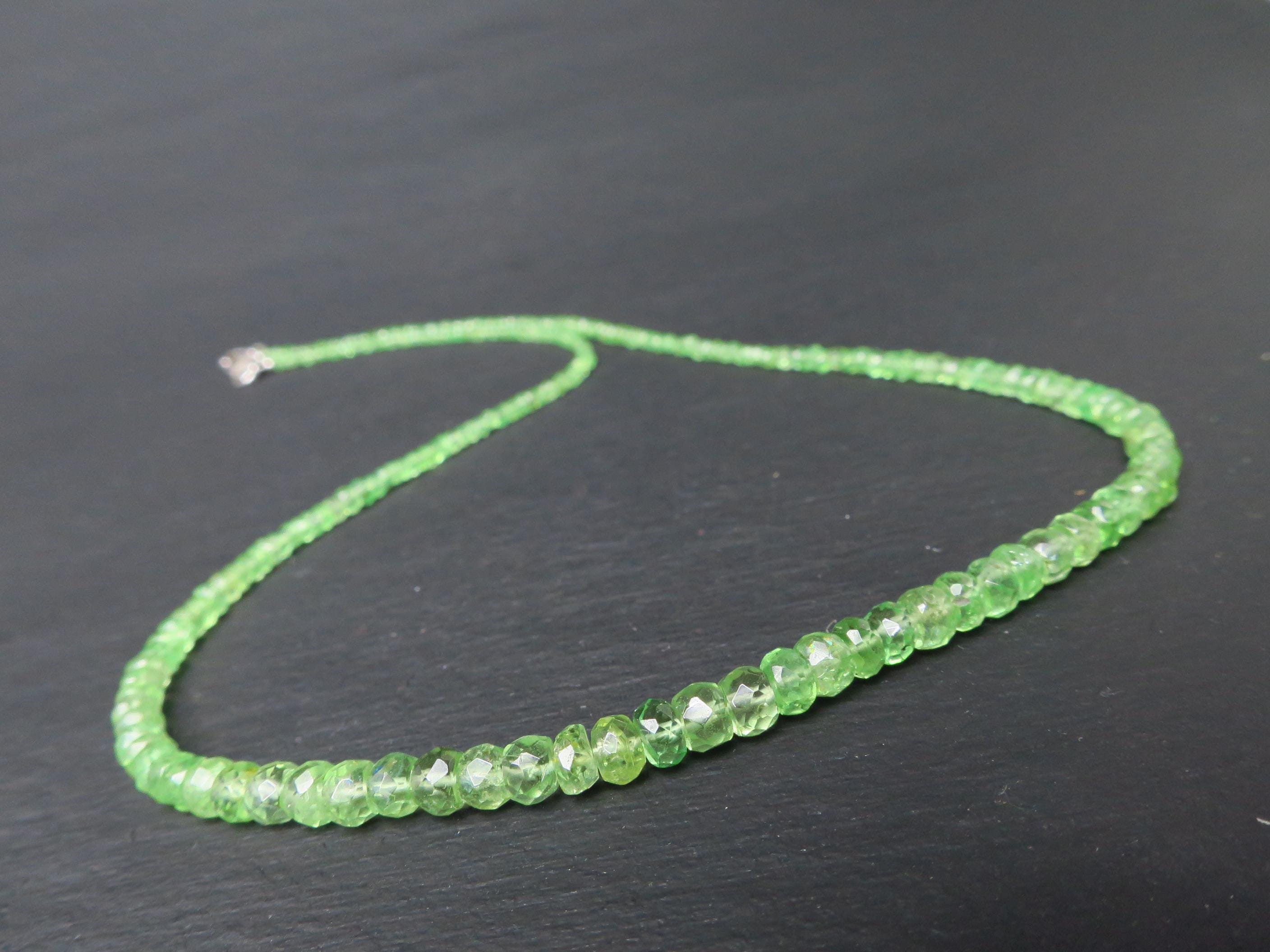 Tsavorit Kette grüner Granat 43cm Sterling Silber