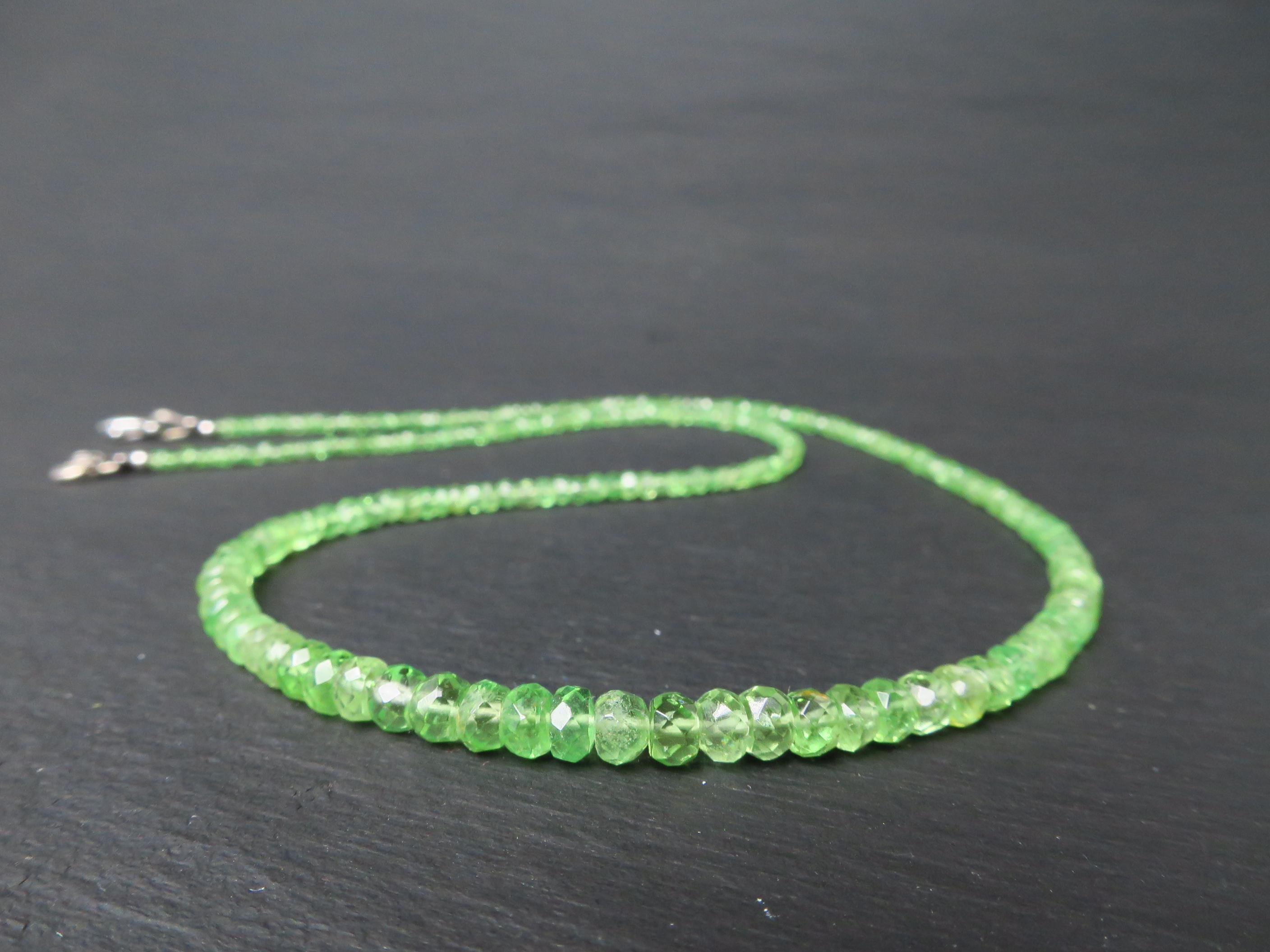 Tsavorit Kette grüner Granat 41cm Sterling Silber