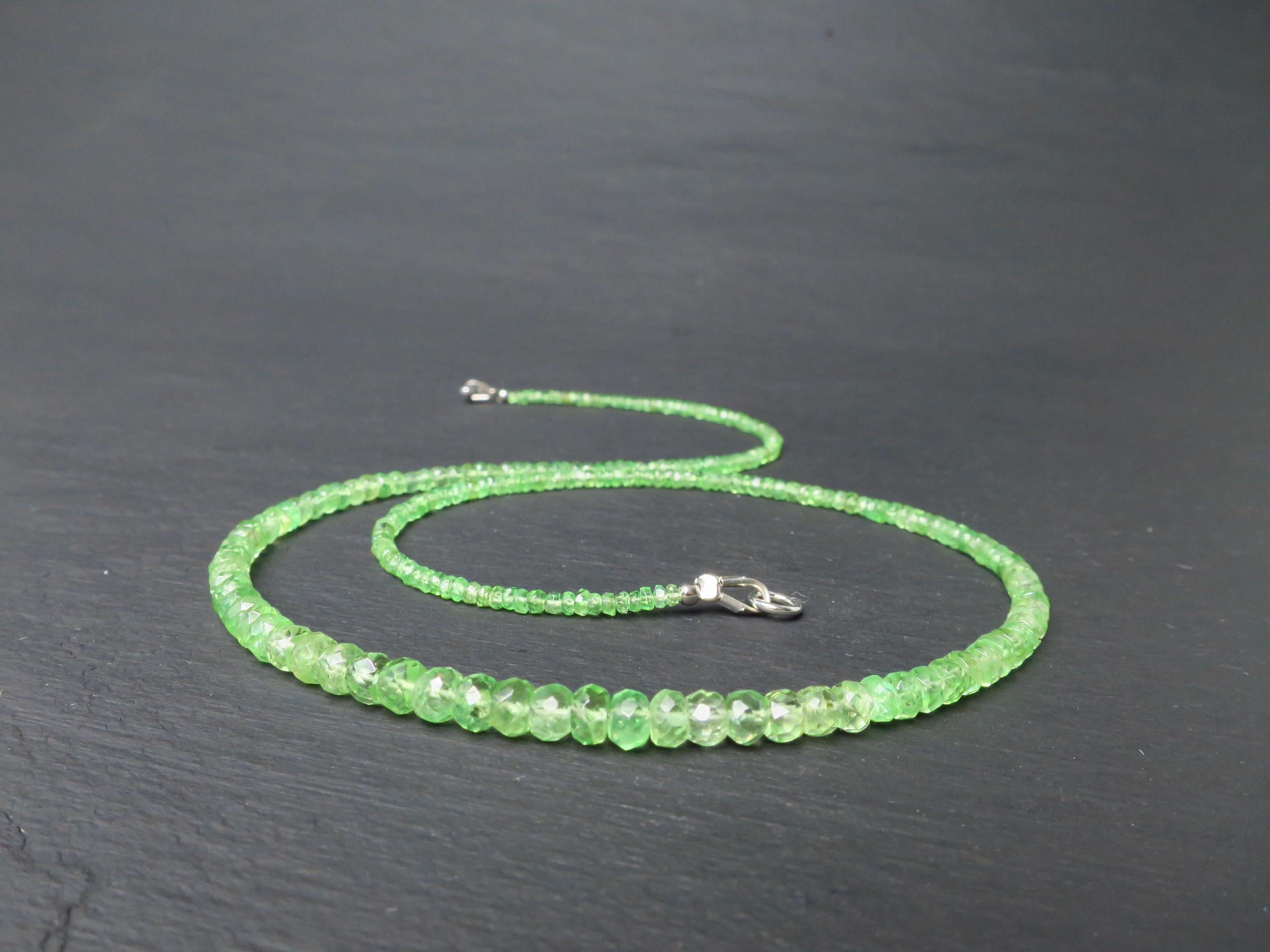 Tsavorit Kette grüner Granat 42cm Sterling Silber