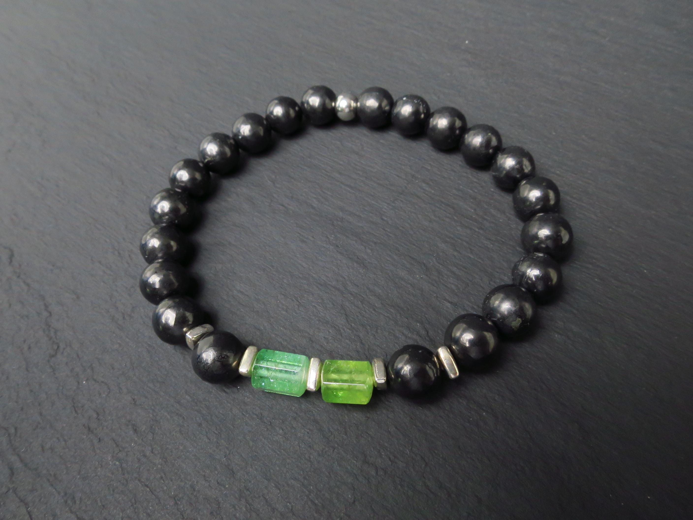 Turmalin Armband mit Schungit für Männer und Frauen