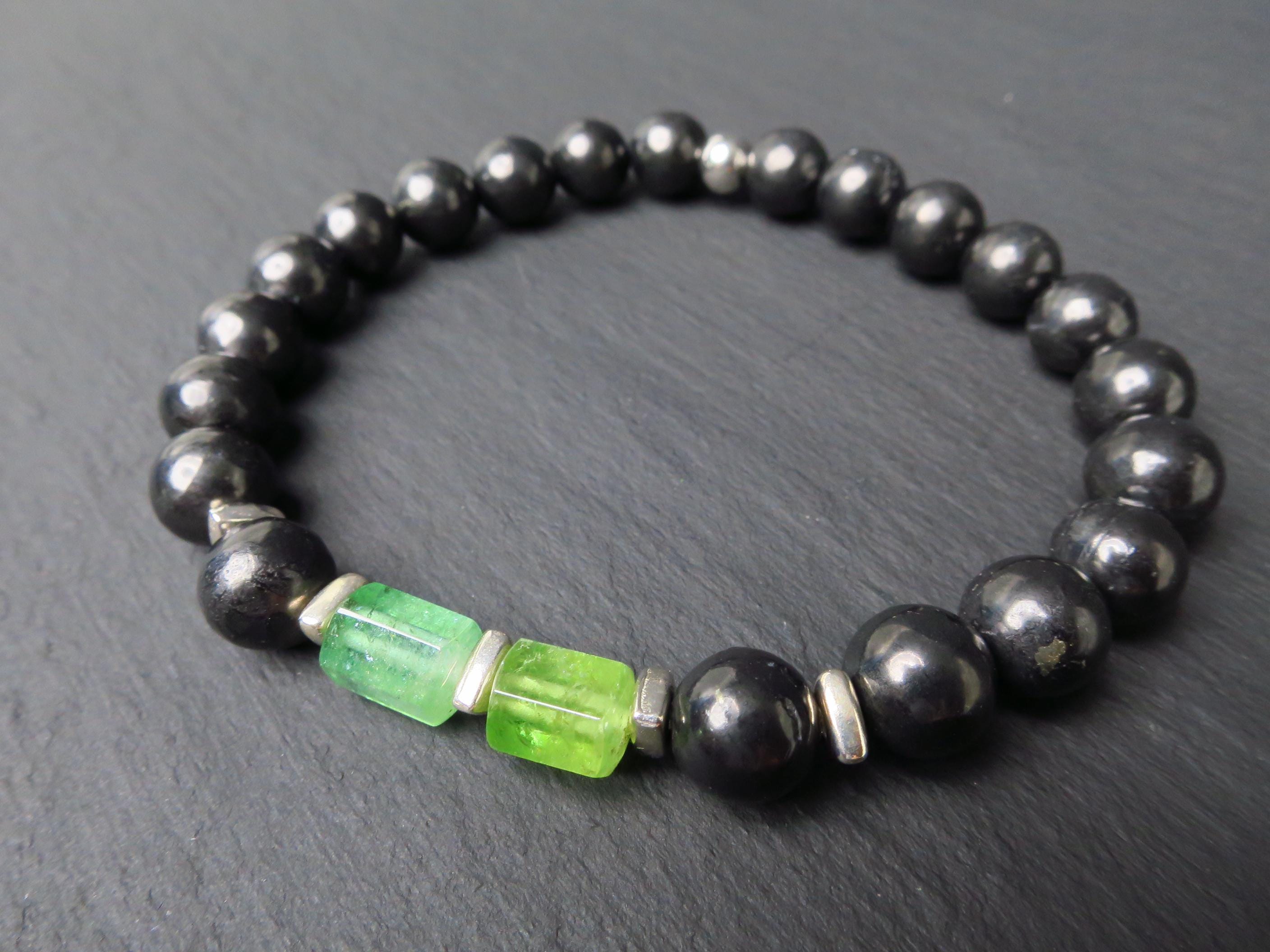 Turmalin Armband mit Schungit für Männer und Frauen