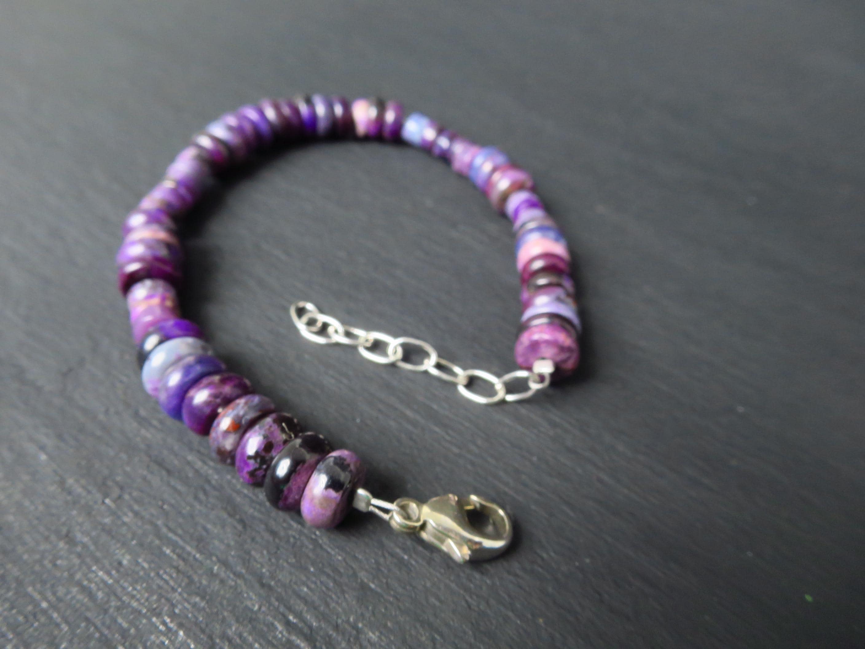 Sugilit Armband echtes lila Edelsteinarmband 19-22 cm