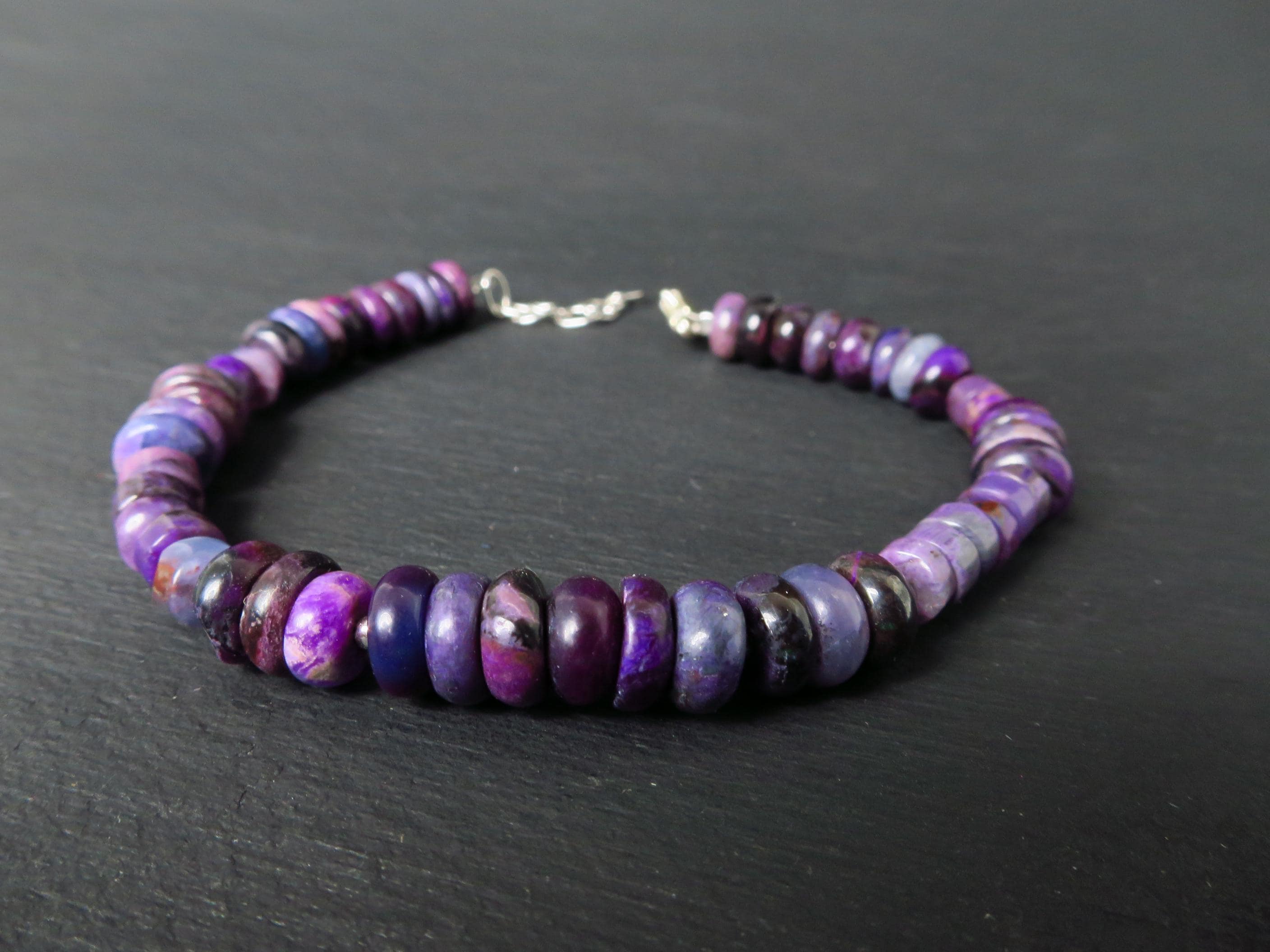 Sugilit Armband echtes lila Edelsteinarmband 19-22 cm