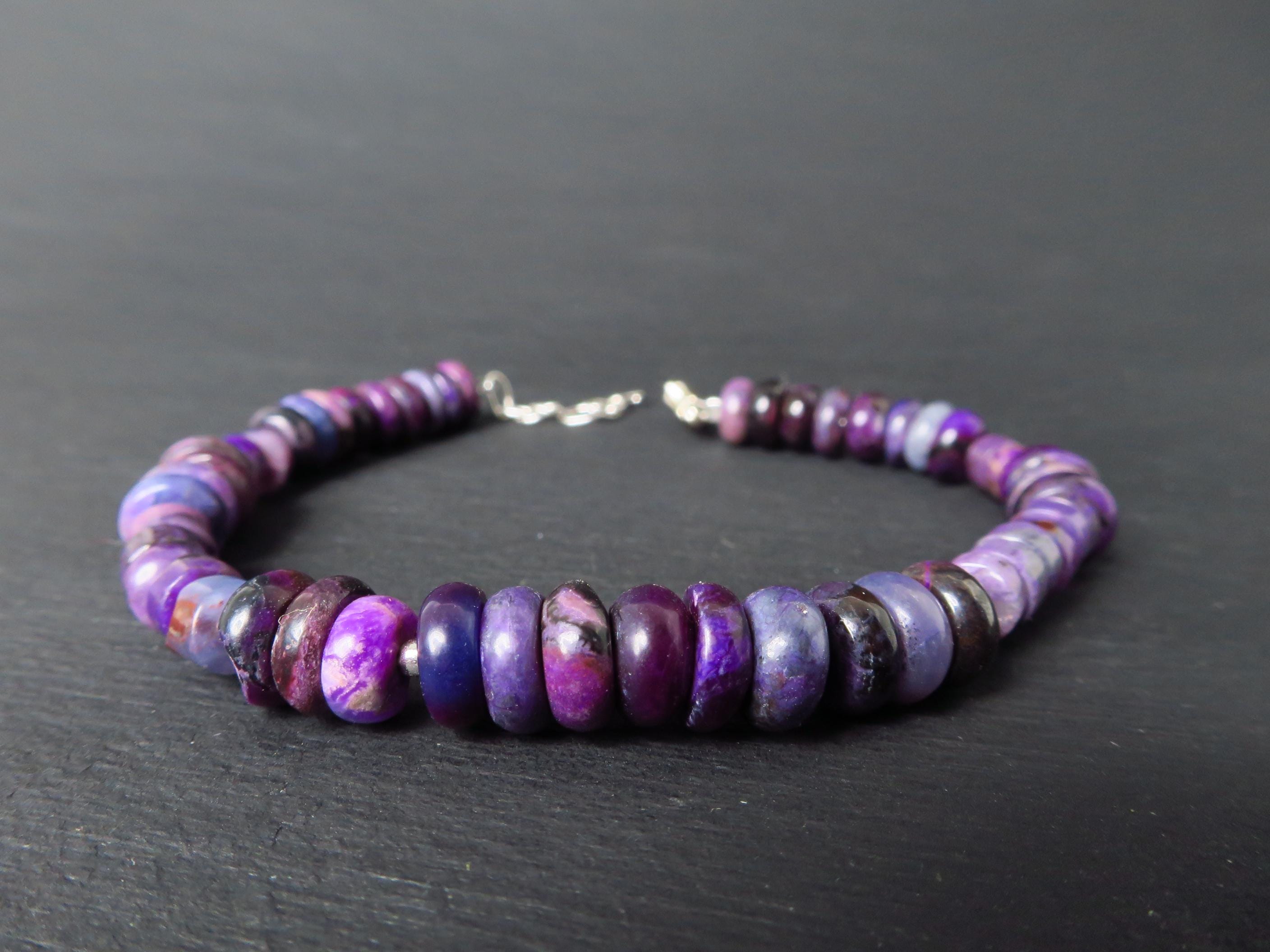 Sugilit Armband echtes lila Edelsteinarmband 19-22 cm