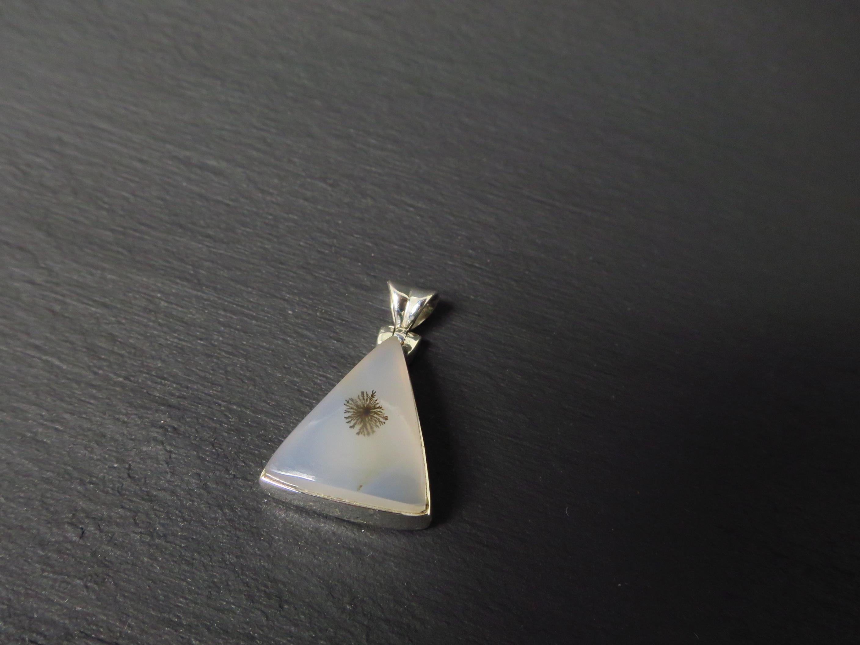 Dendrit Achat Anhänger Sterling Silber Dentriten Achat