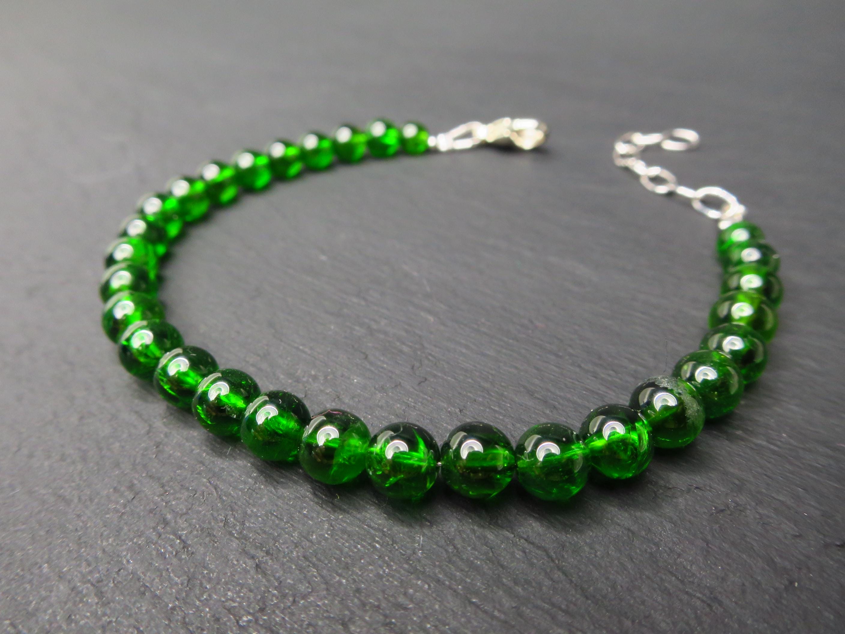 Chromdiopsid Armband grünes Edelsteinarmband 5.5 mm