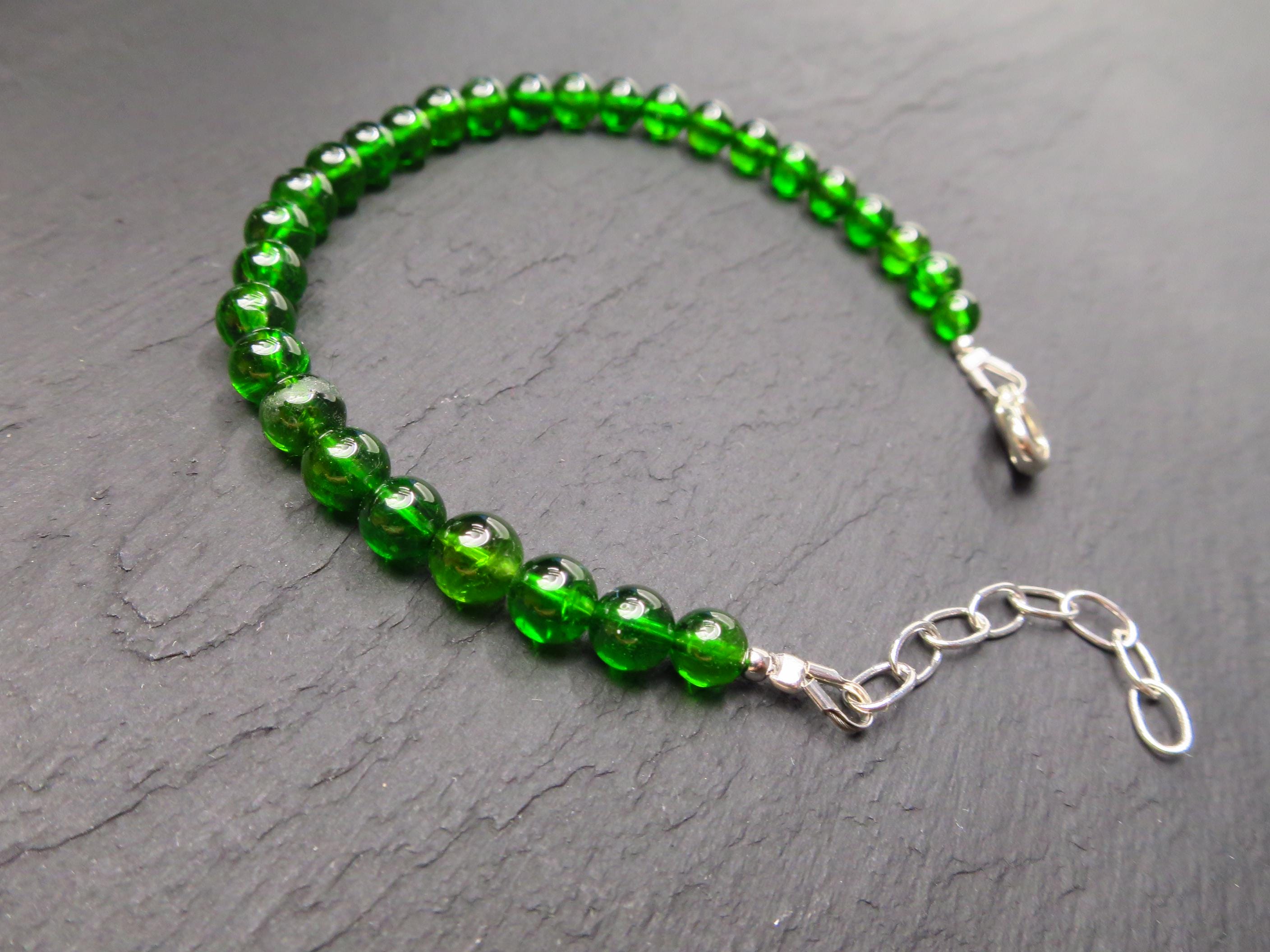 Chromdiopsid Armband grünes Edelsteinarmband 5.5 mm