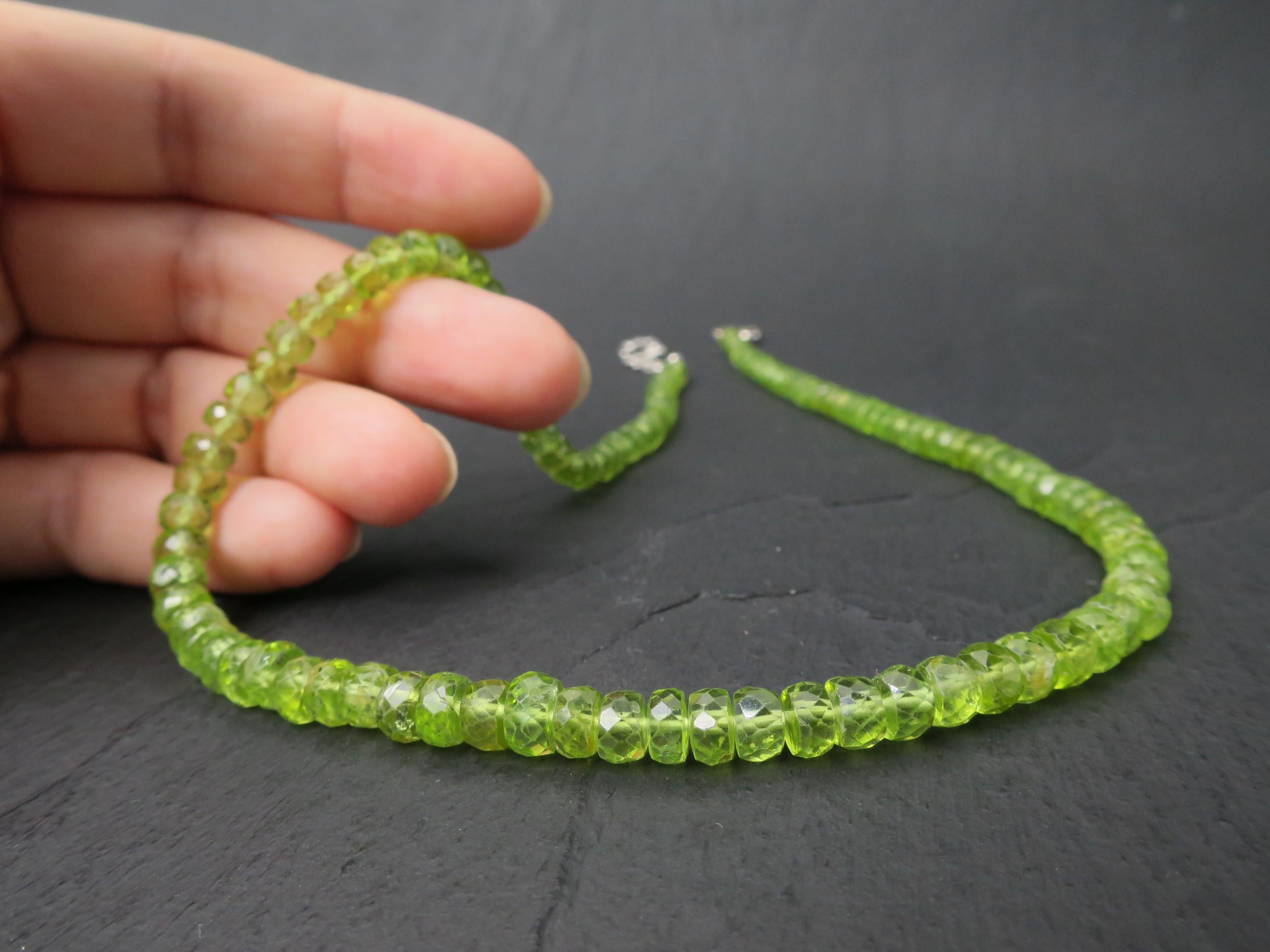 Peridot Kette grün 40,5cm plus 6cm Sterling Silber
