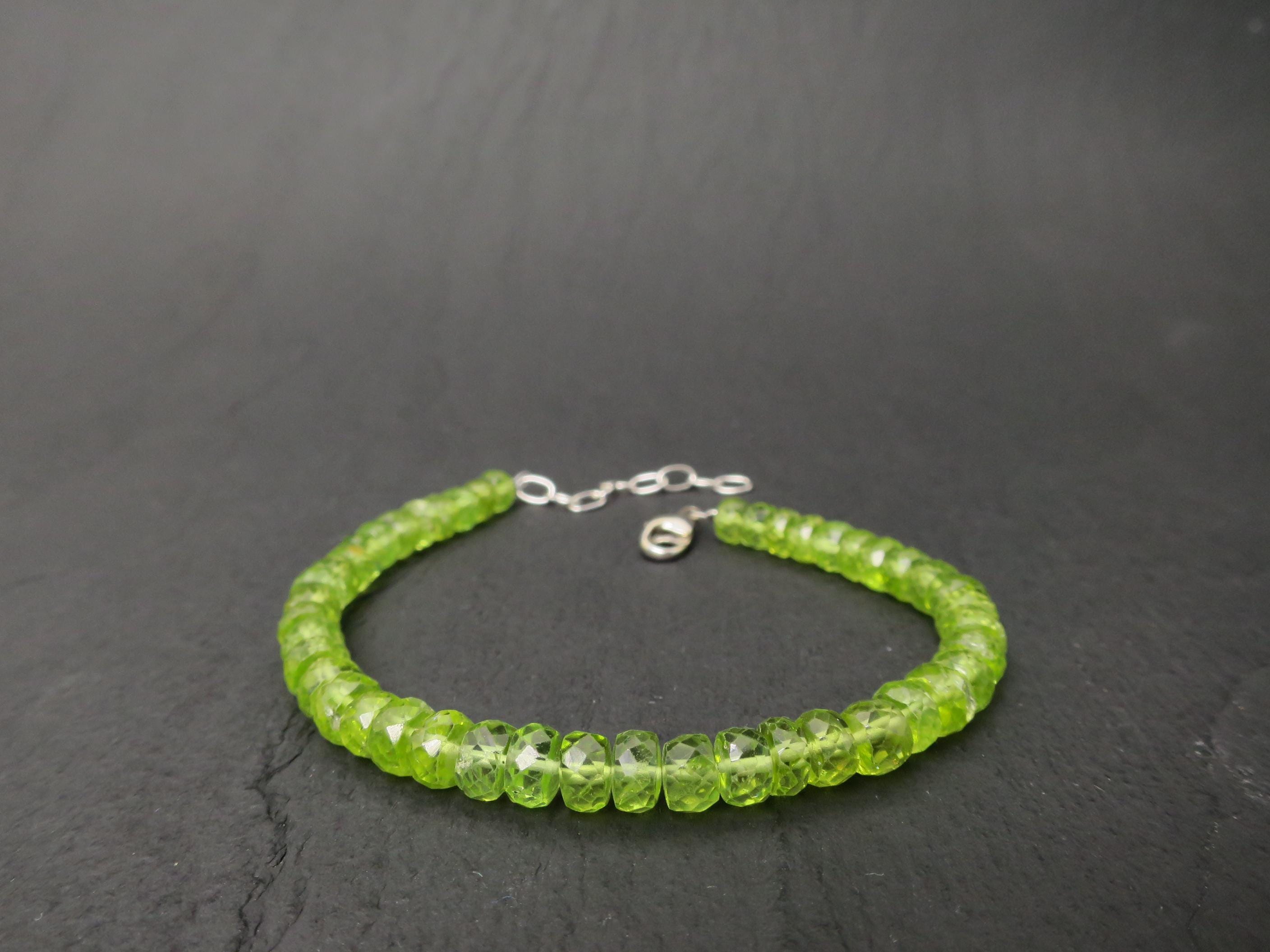 Peridot Armband grünes Edelsteinarmband 18,5 - 22cm