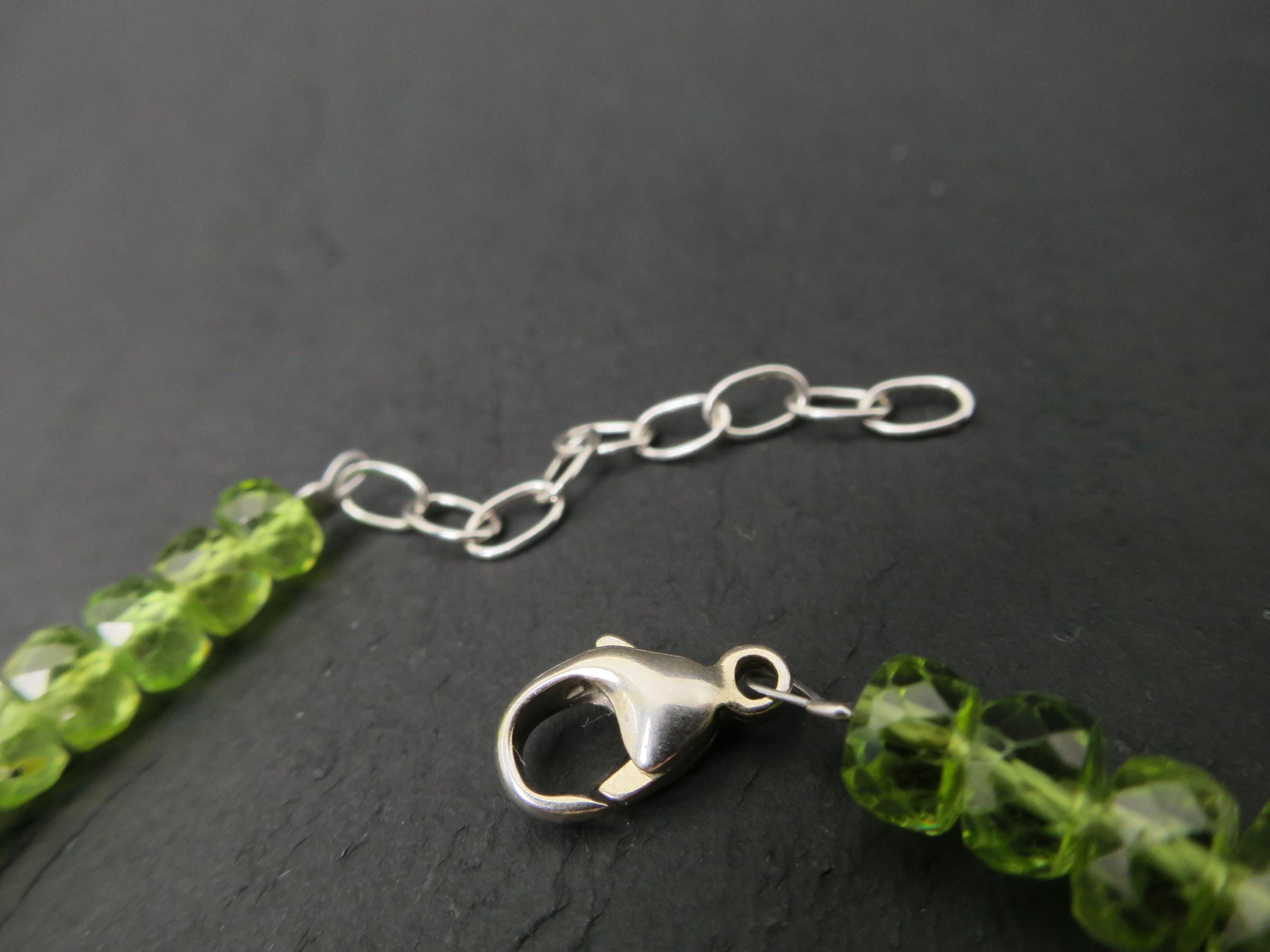 Peridot Armband grünes Edelsteinarmband 18,5 - 22cm