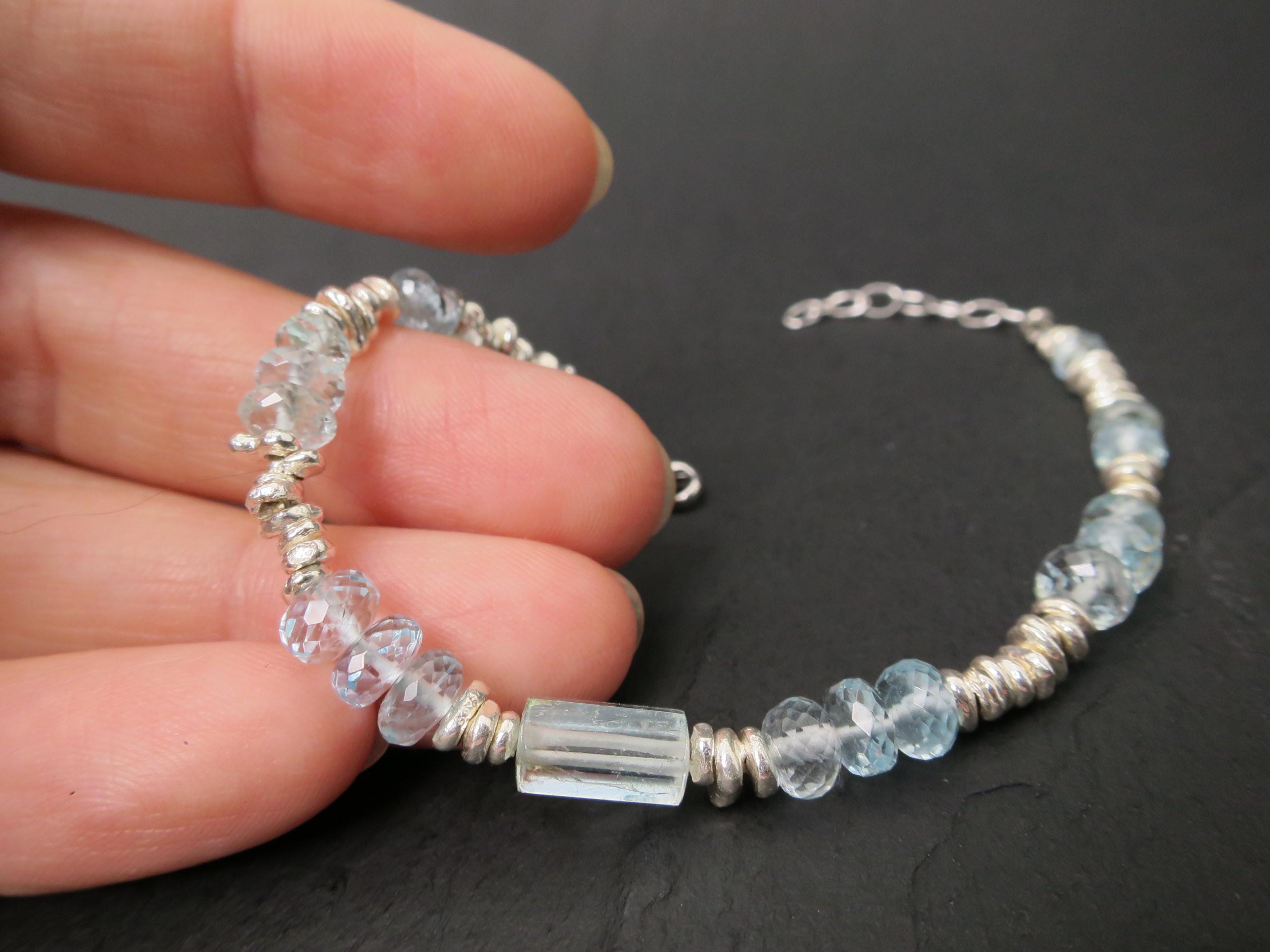 Aquamarin Armband Silber Edelstein Armband