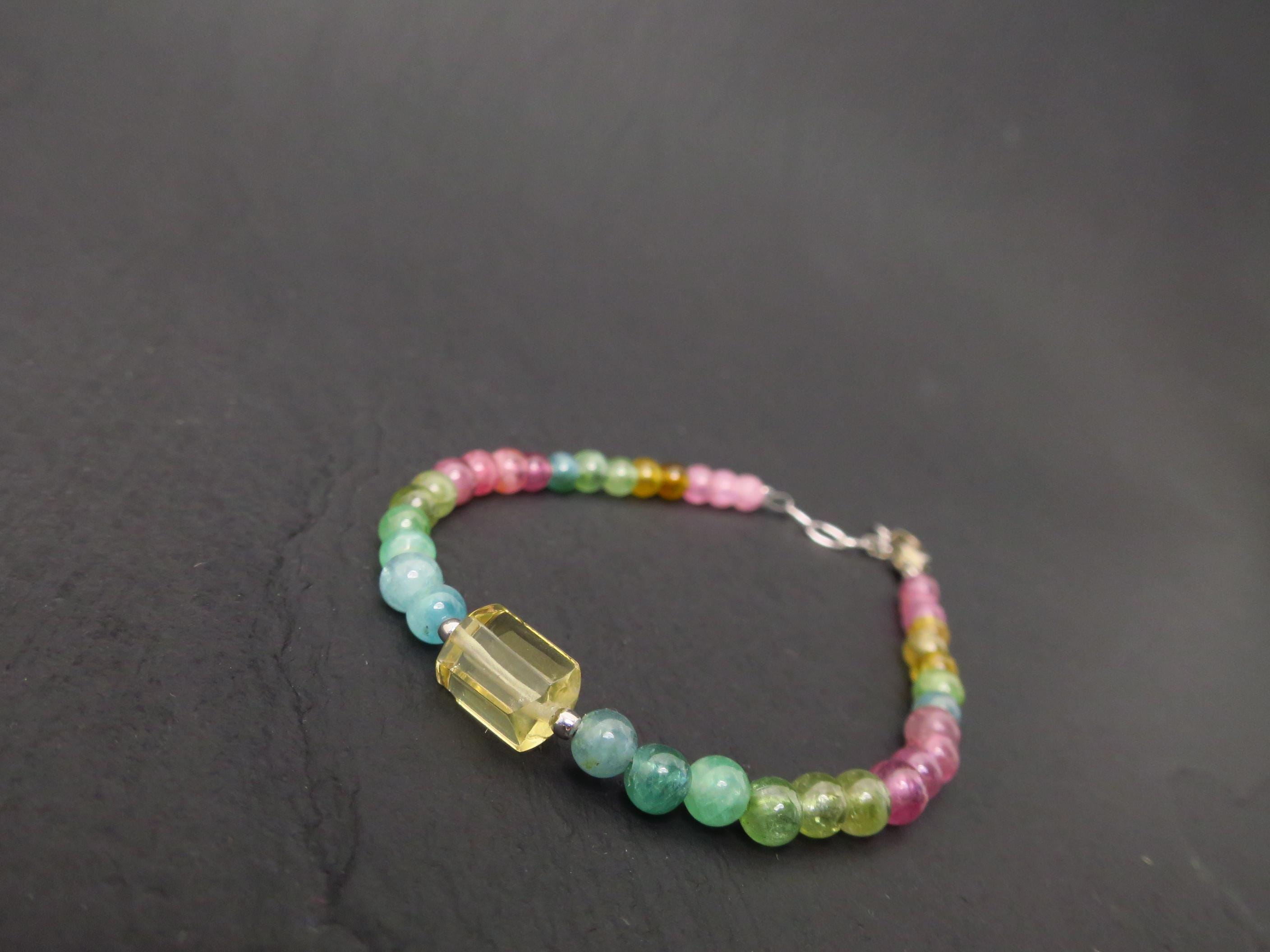 Turmalin Armband multicolor Heliodor Sterling Silber