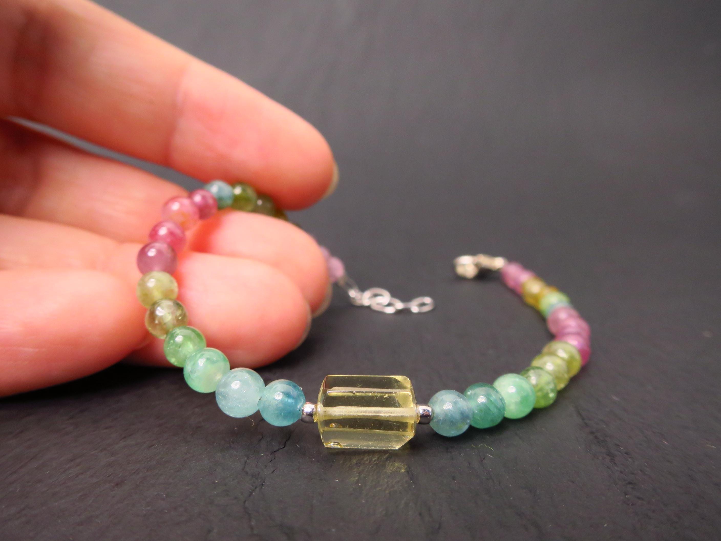 Turmalin Armband multicolor Heliodor Sterling Silber