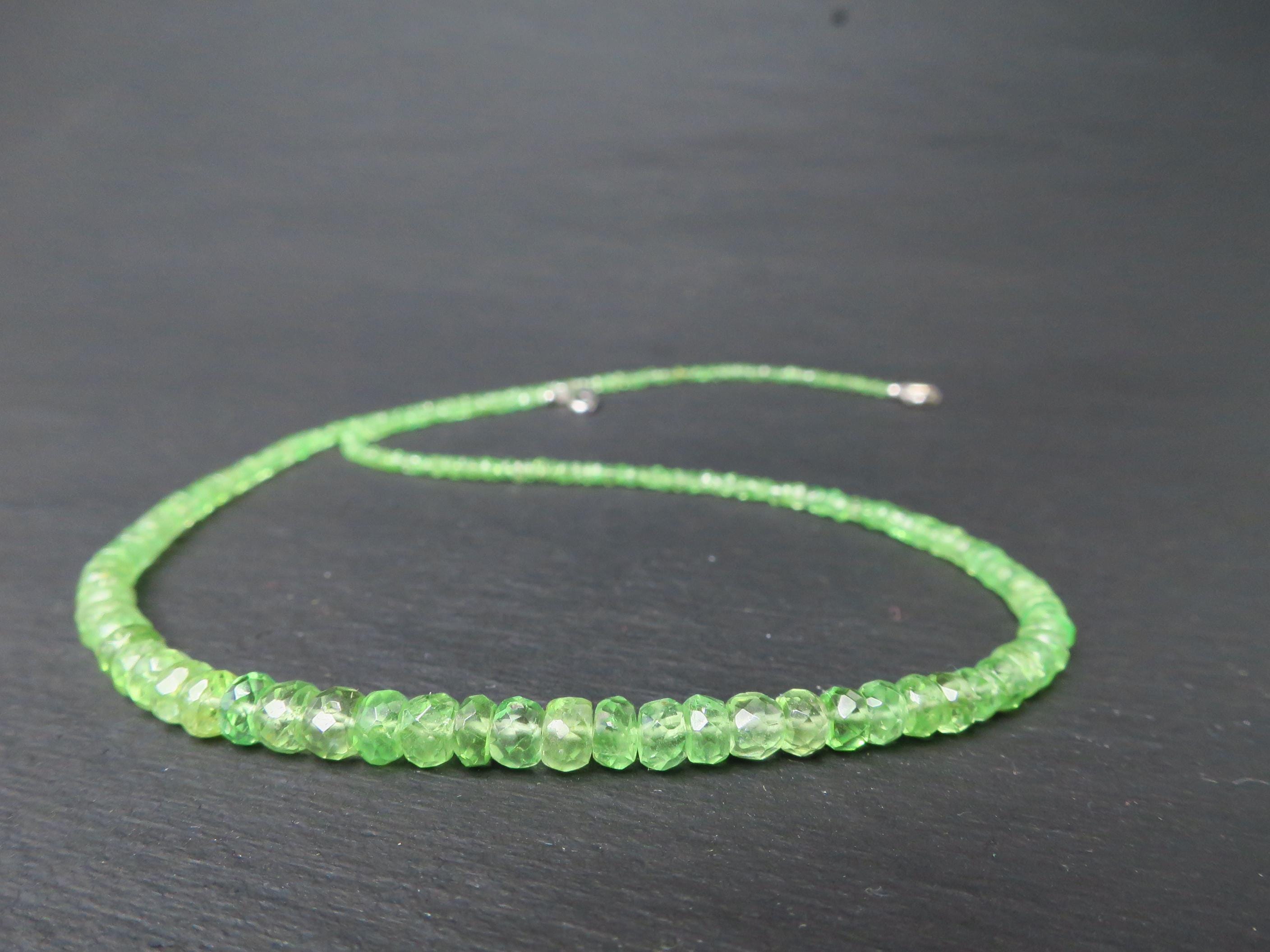 Tsavorit Kette grüner Granat 43cm Sterling Silber