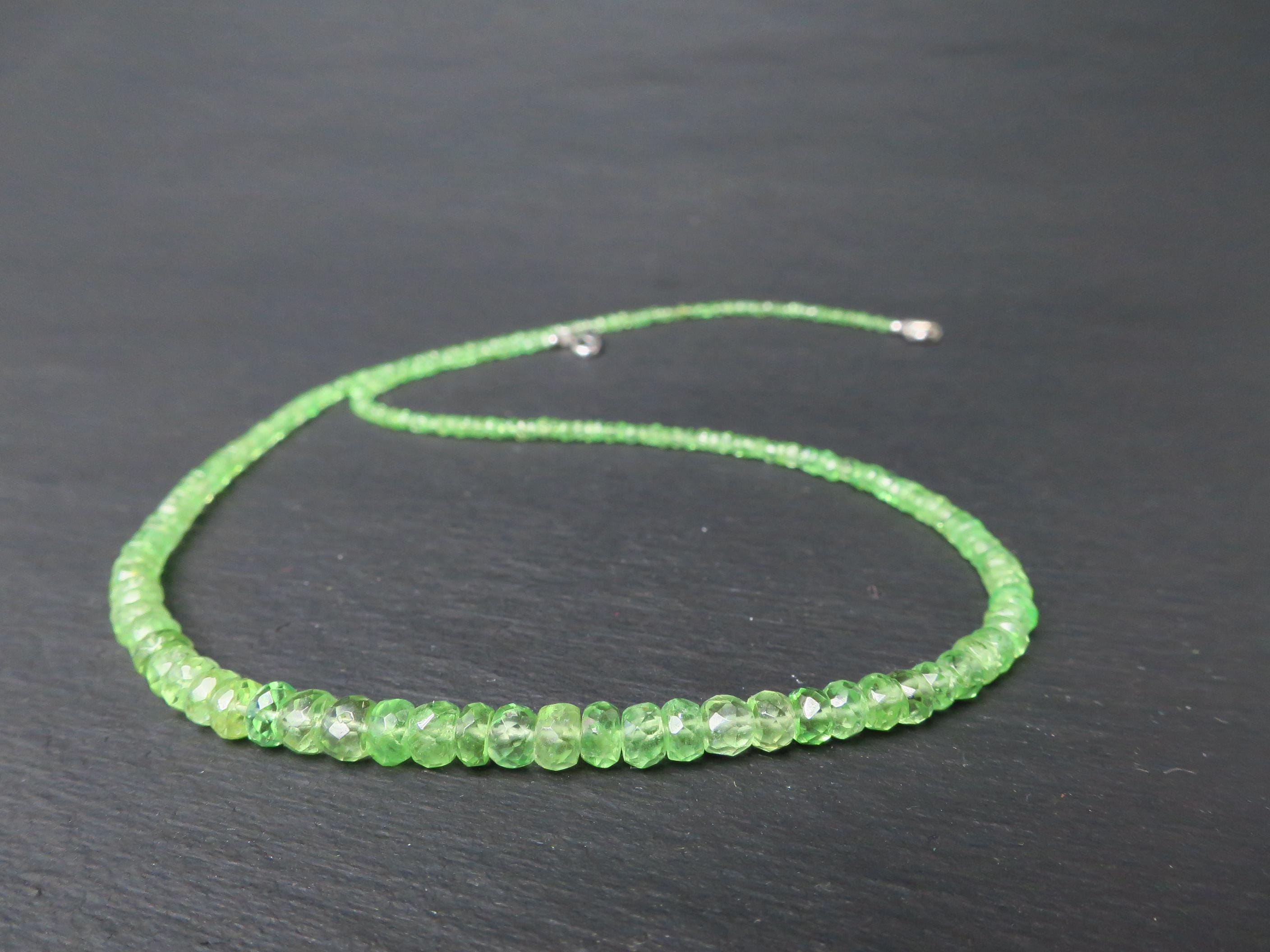 Tsavorit Kette grüner Granat 41cm Sterling Silber